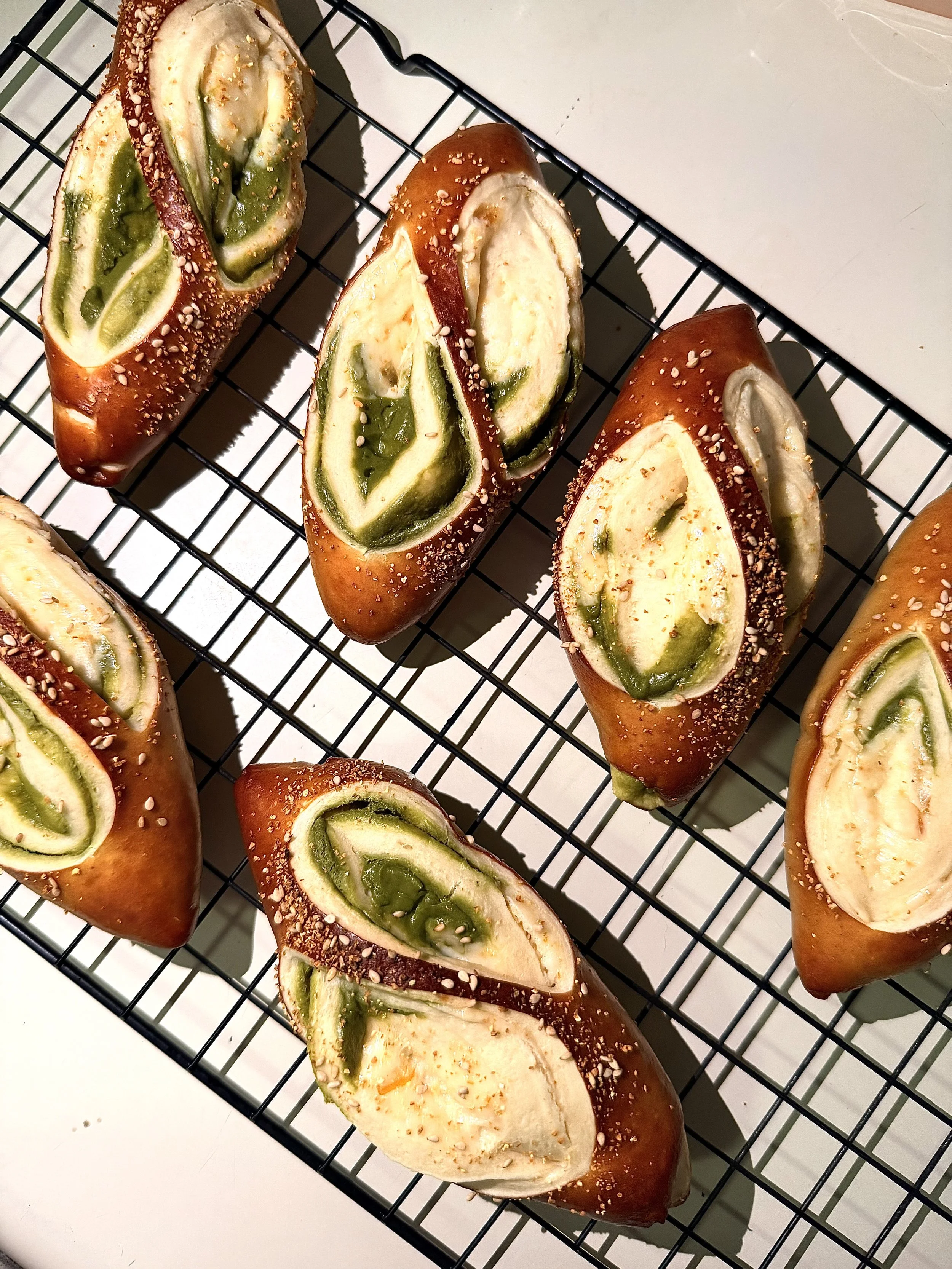 Matcha Meets Yuzu Pretzel Bun