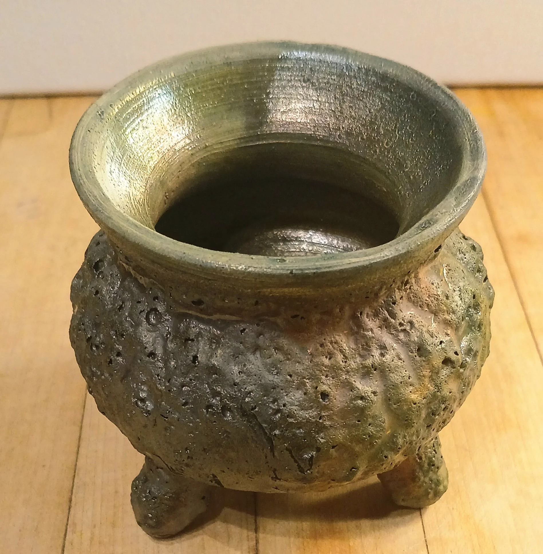 3-Legged Raku Pot