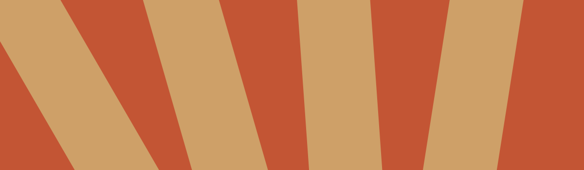 Abstract geometric pattern with bold, diagonal stripes in shades of orange and beige.