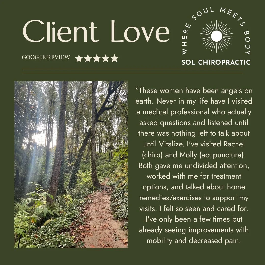 I found this old review from back in the day when Molly and I worked at another clinic together. Even in a clinic of many other providers, the two of us found such a good flow in co-treating patients together, leading us to start our own space togeth