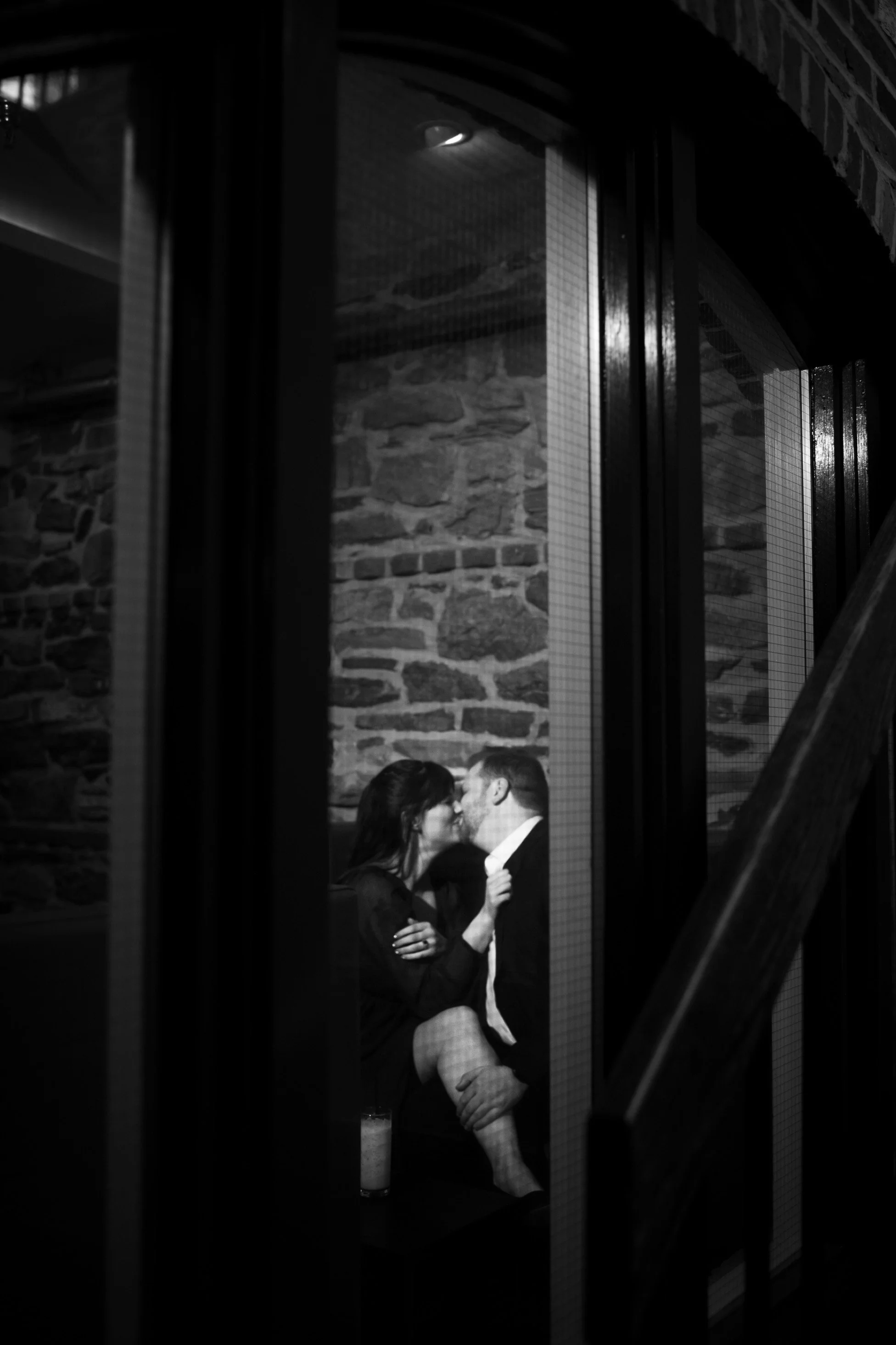 Black and White Elegant Engagement Session Image