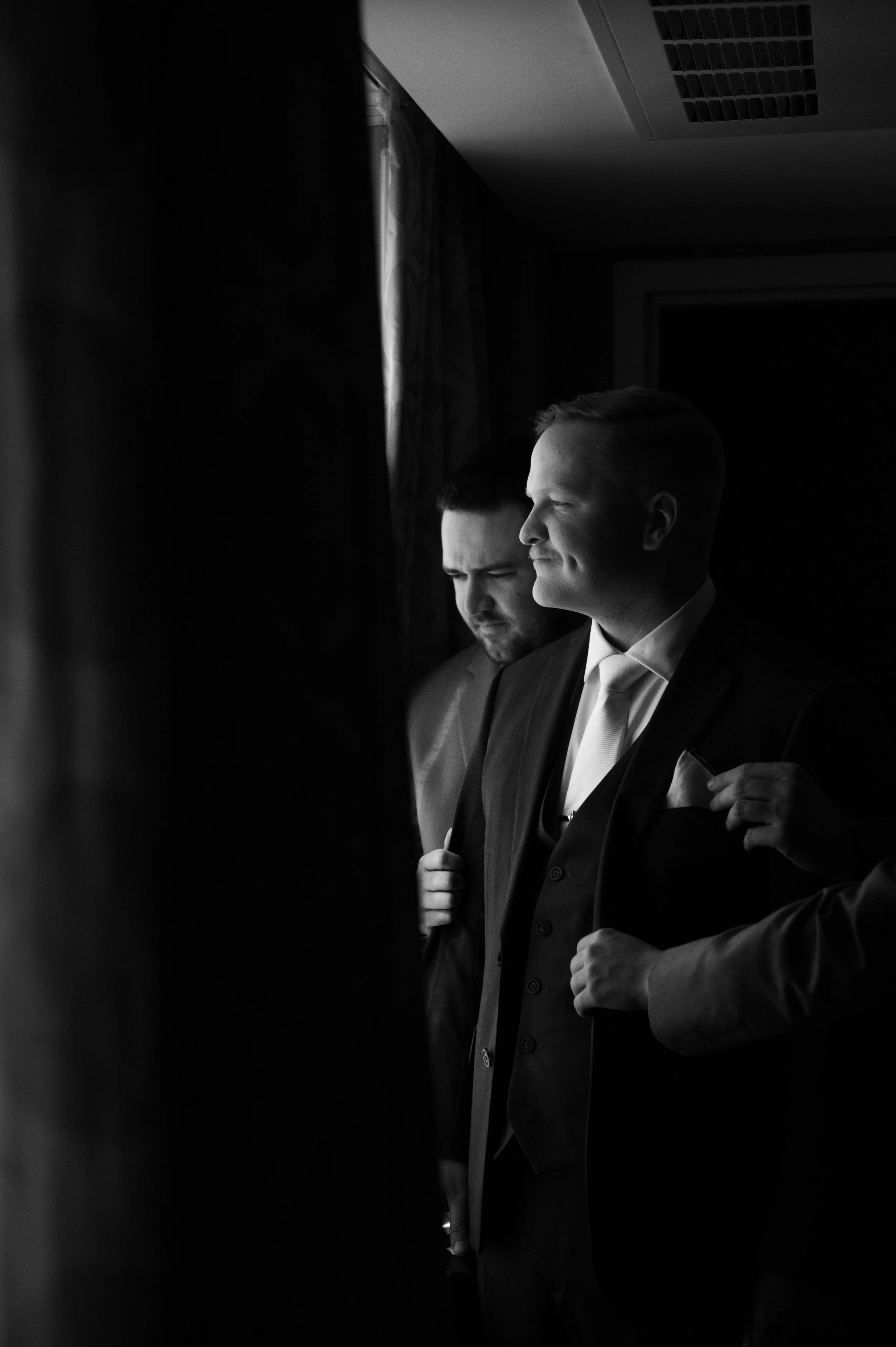 Modern Black and White Groom Image