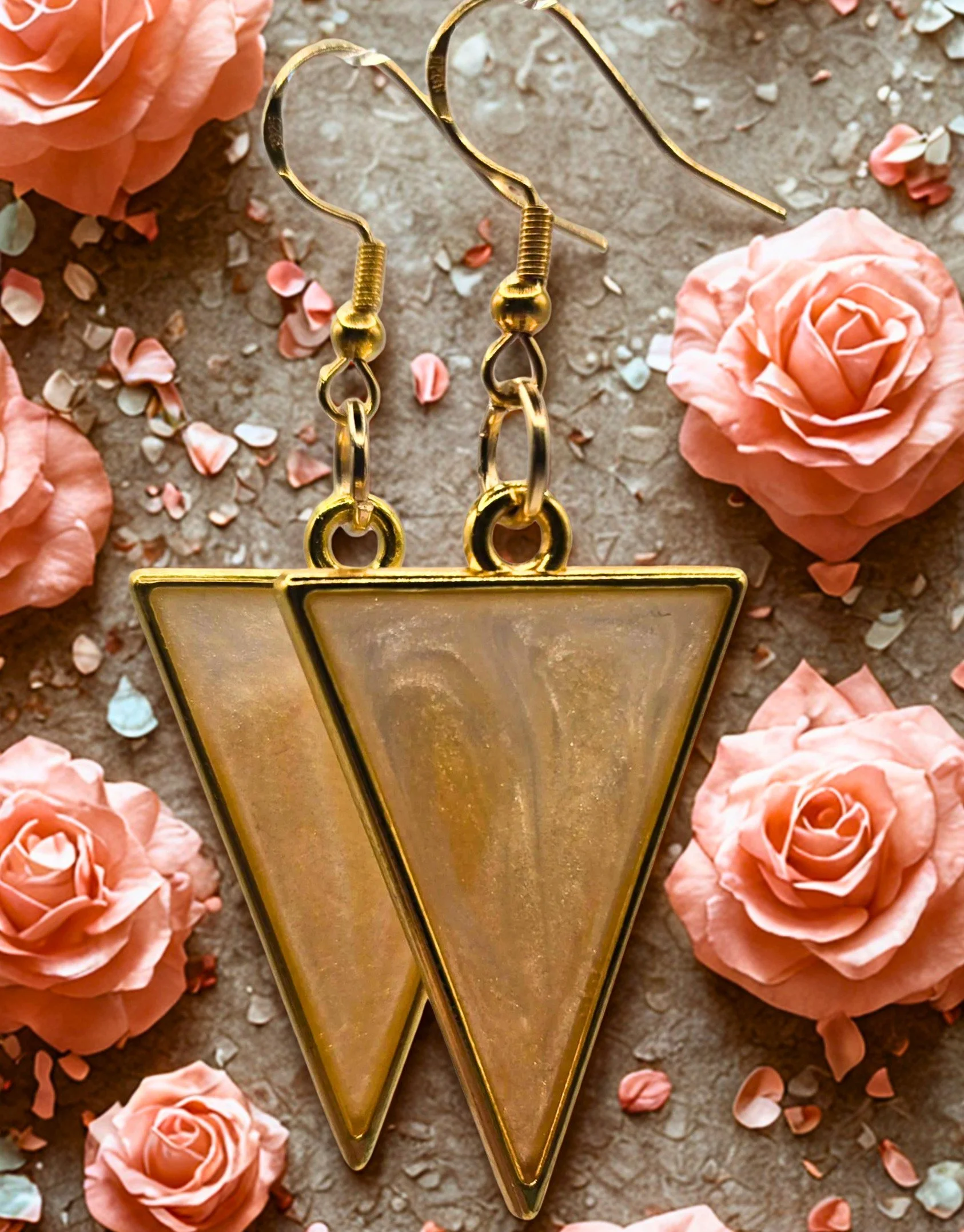 Golden Triangle Dangle Earrings