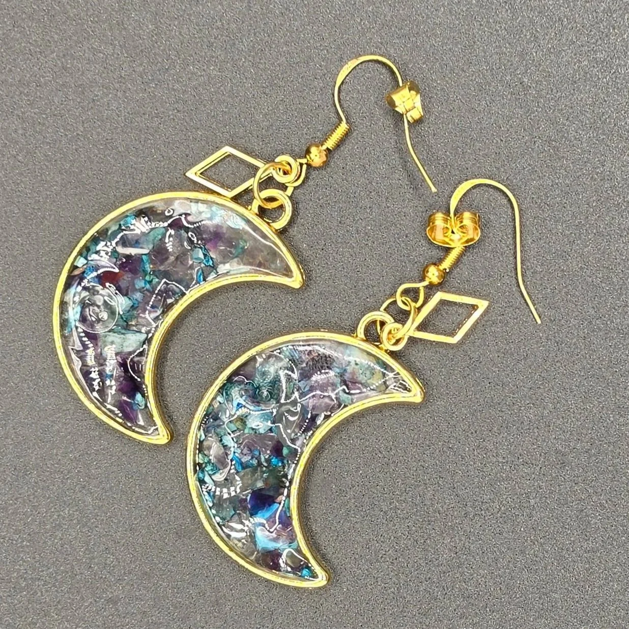 Celestial Spark Half-Moon Earrings