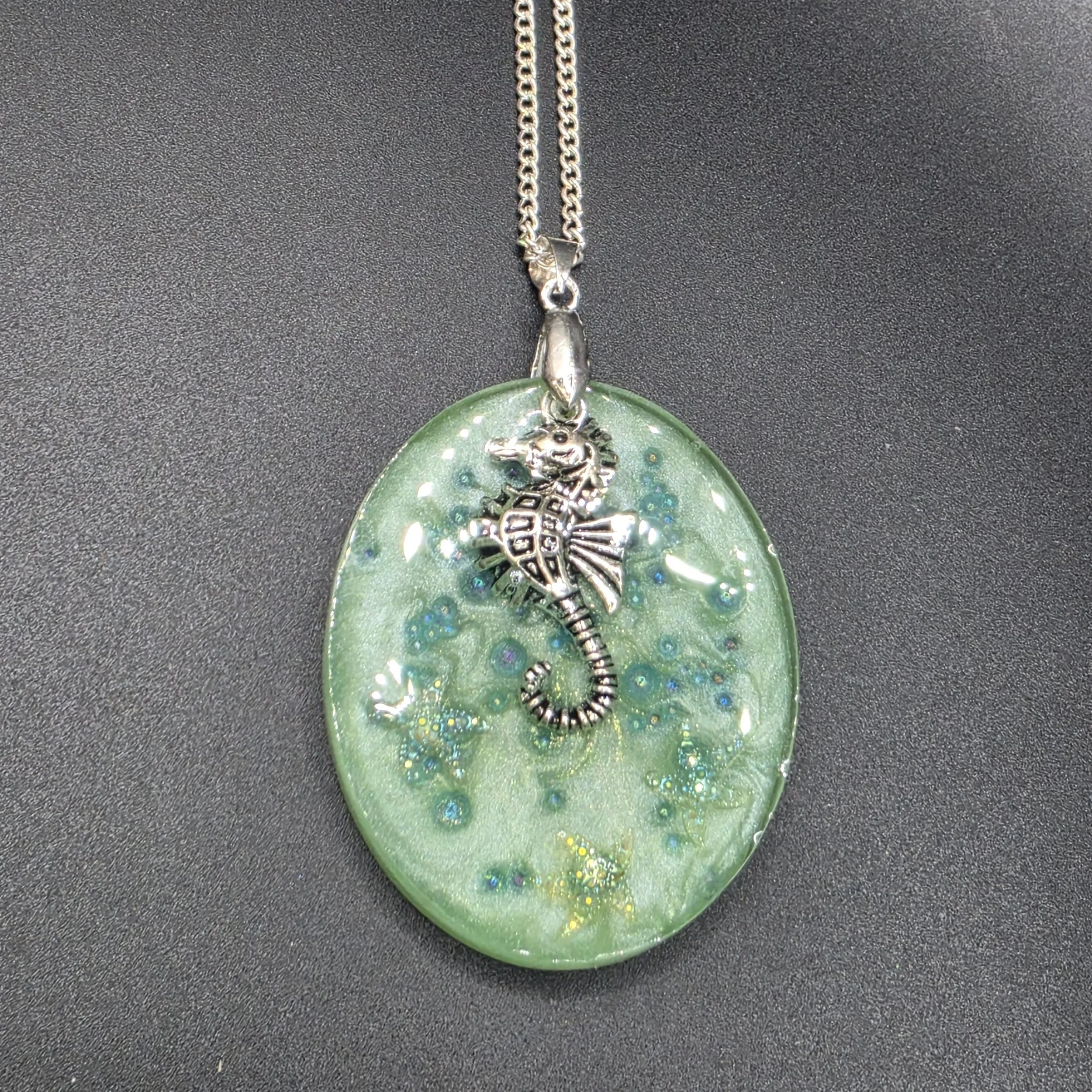 Green Seahorse Pendant