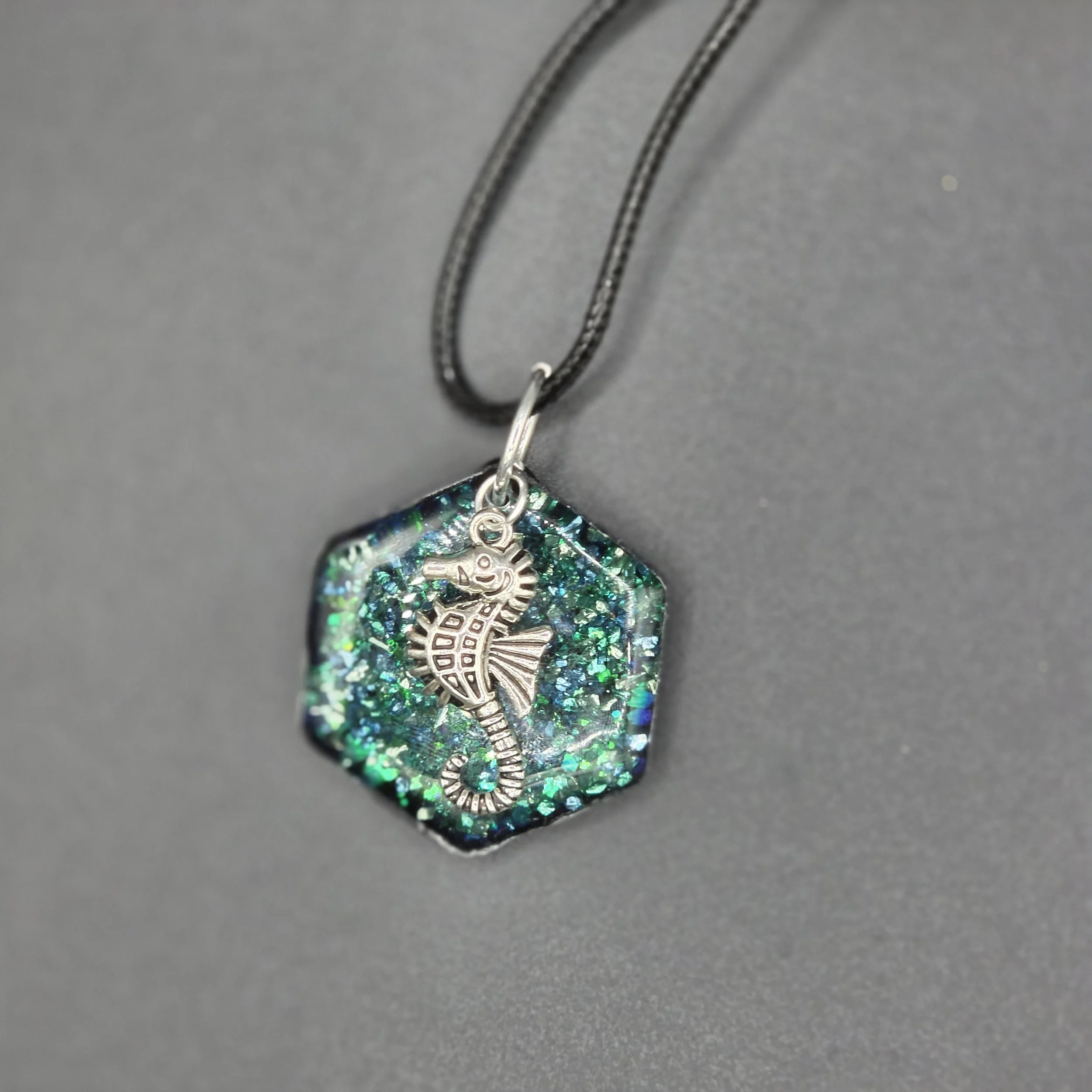 Blue Seahorse Pendant
