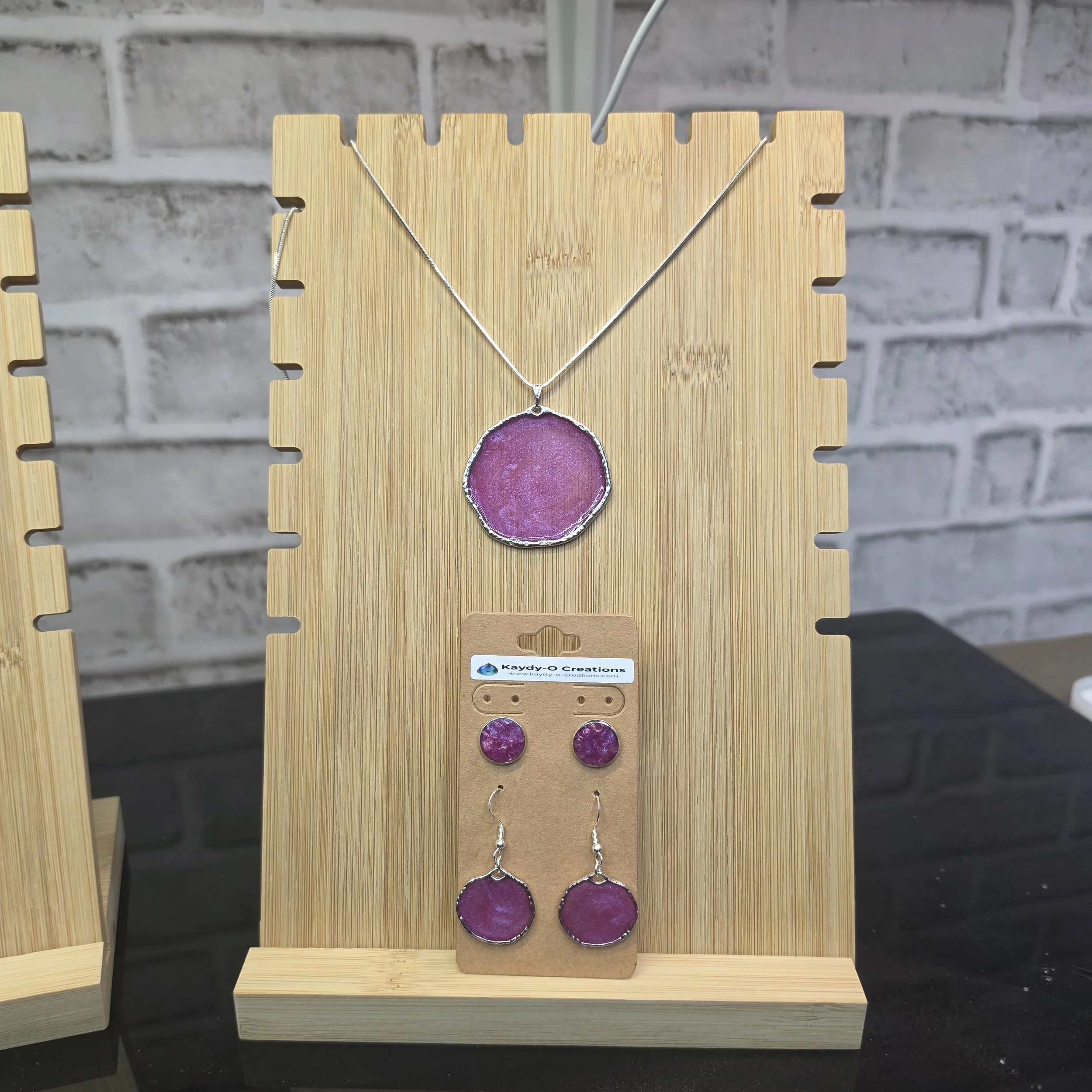 Purple Elegance Pendant and Earring Set