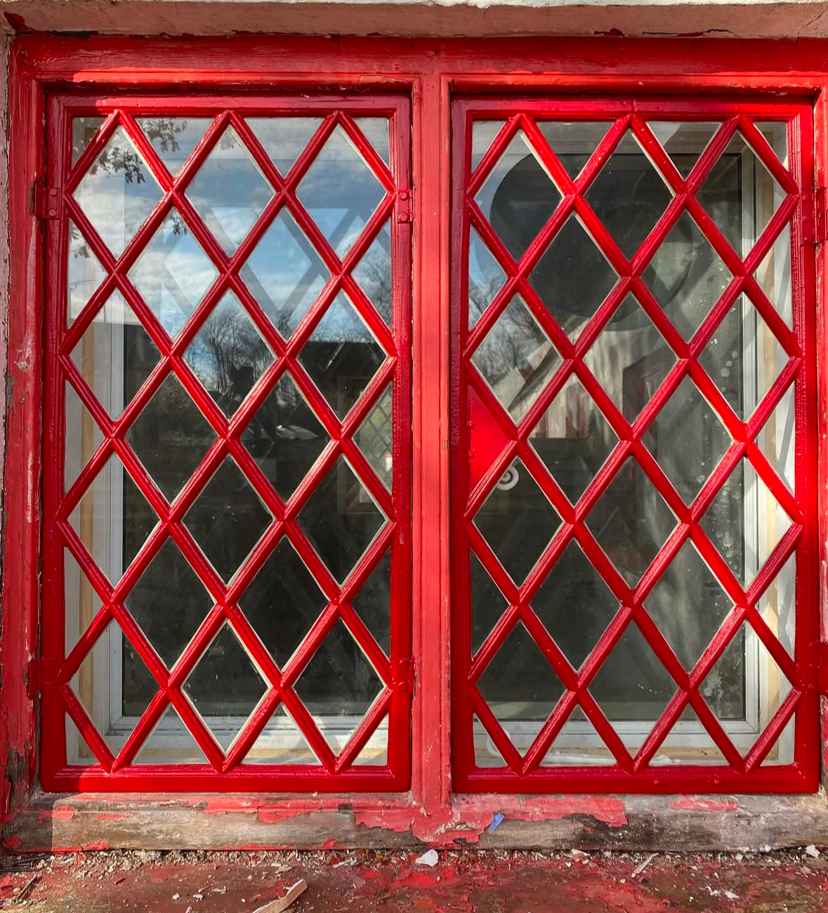 Restored cast iron windows 