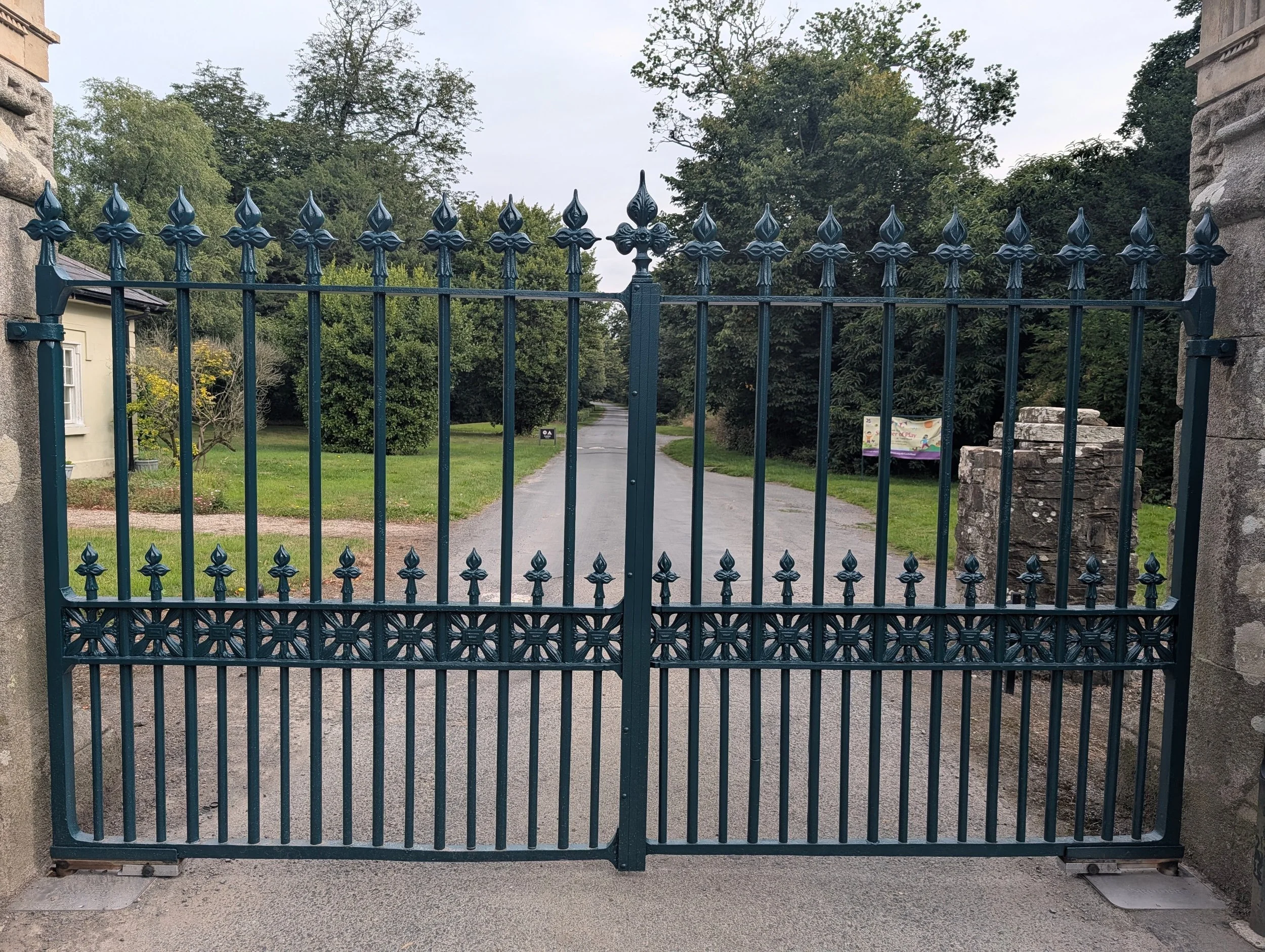 Restored wrought iron gates 