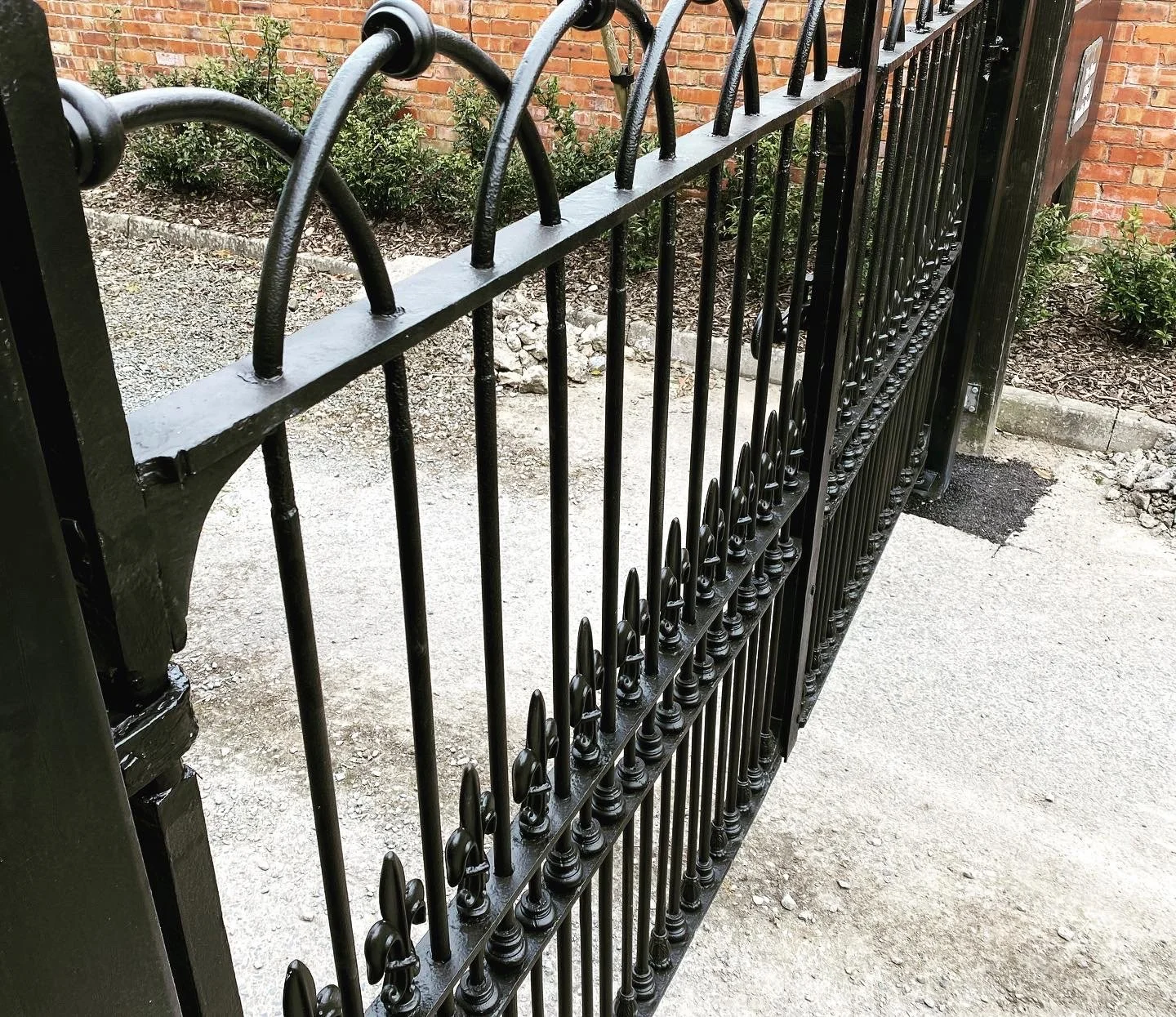Restored wrought iron gates