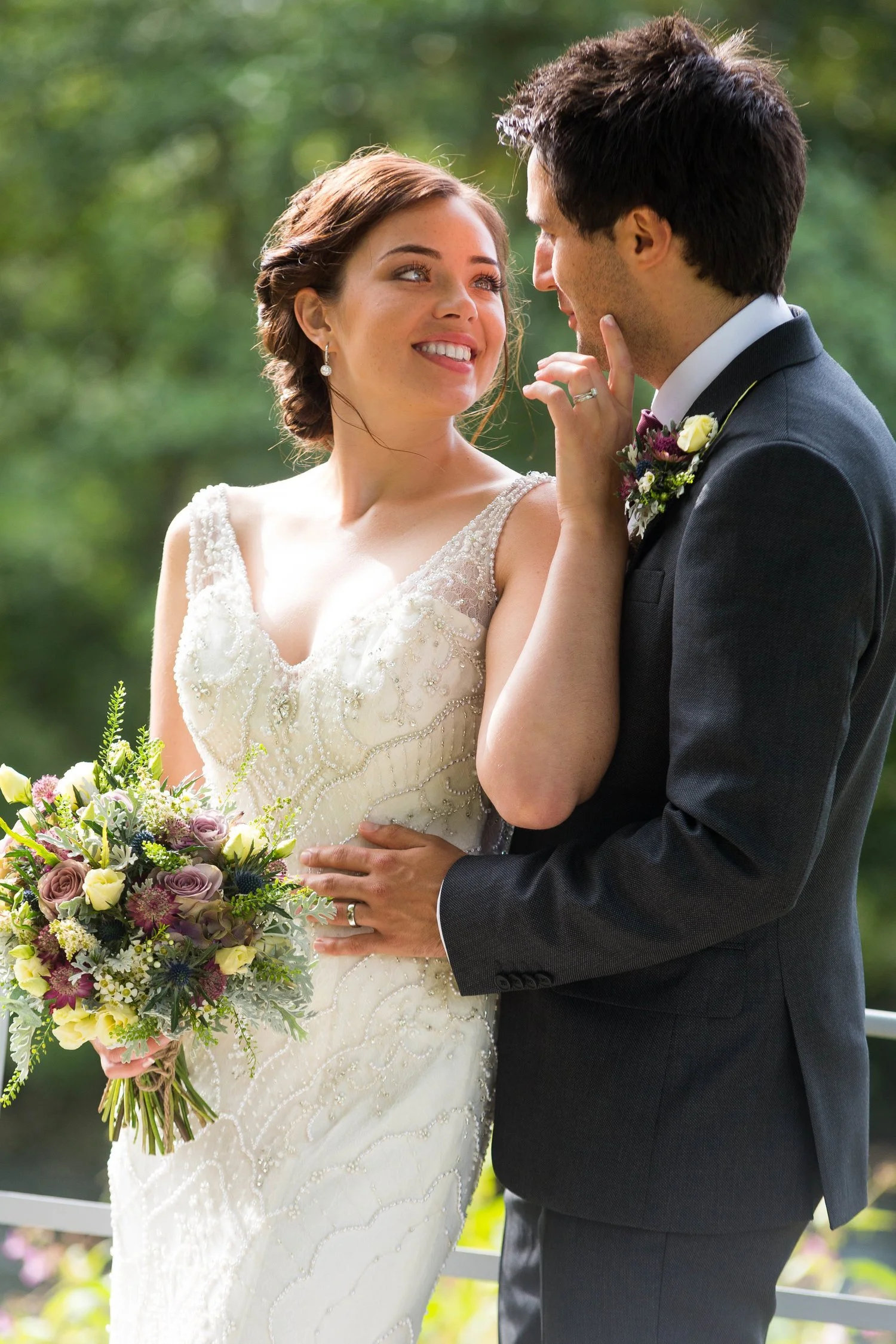 The West Mill, Derby wedding photography, couple outside in summer portraits