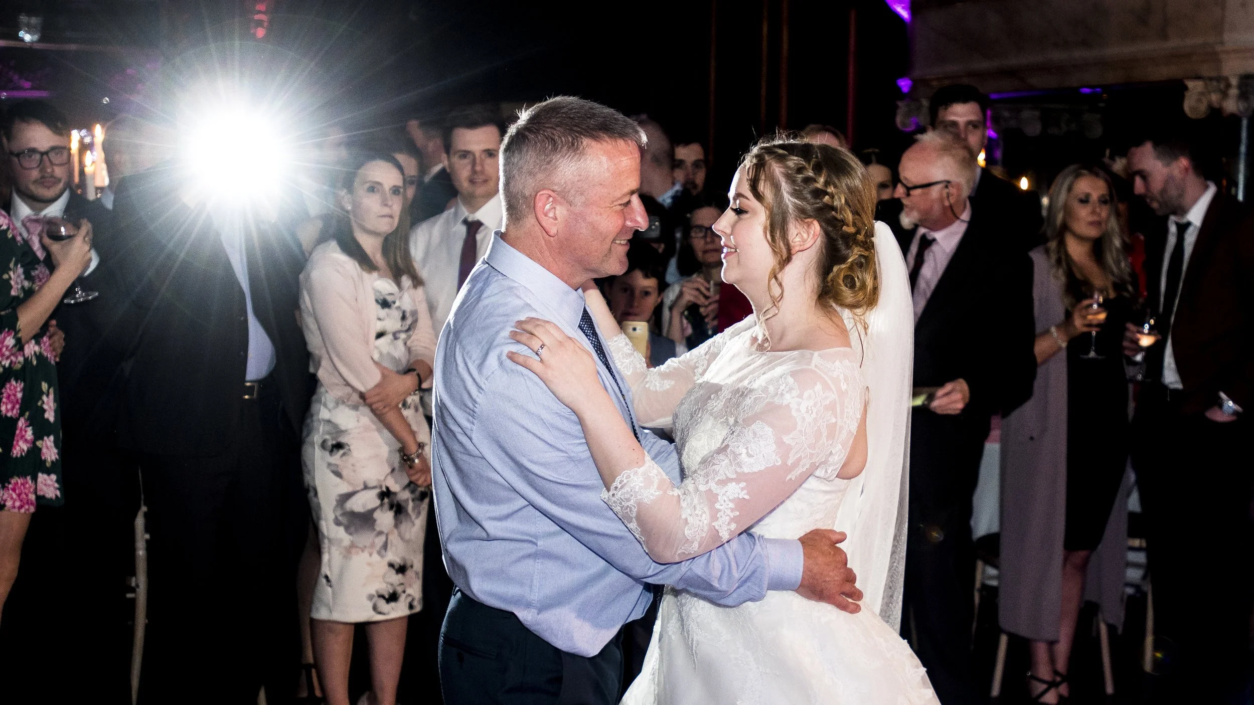 Thornton manor house hotel wedding photography wirral father and daughter first dance 