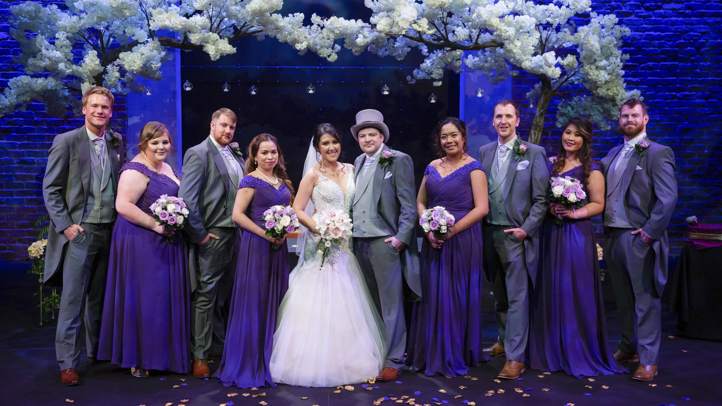 the everyman theatre liverpool wedding photography, group portrait inside