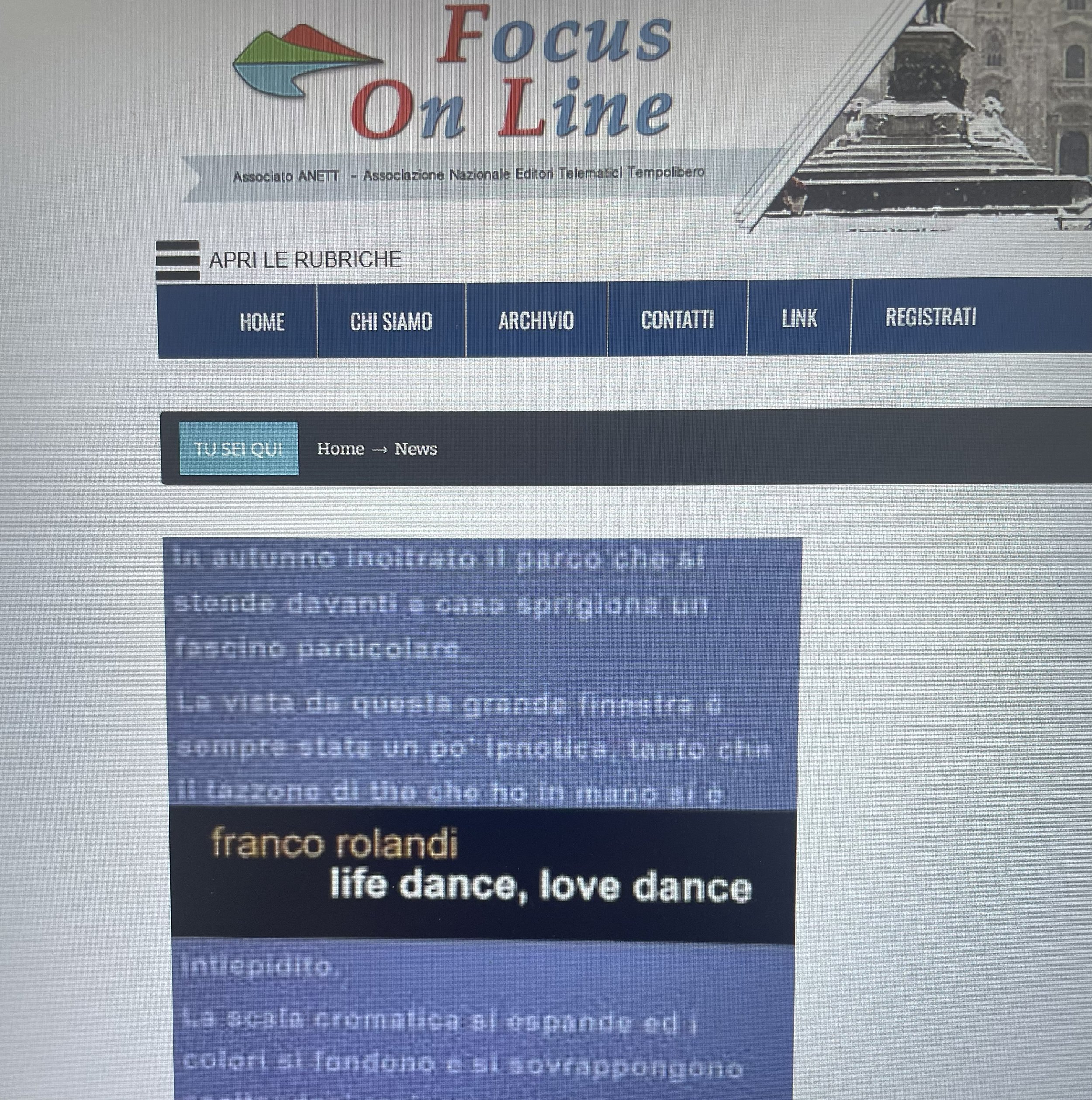 FOCUS ONLINE NEWS - Presentazione del libro LIFE DANCE, LOVE DANCE