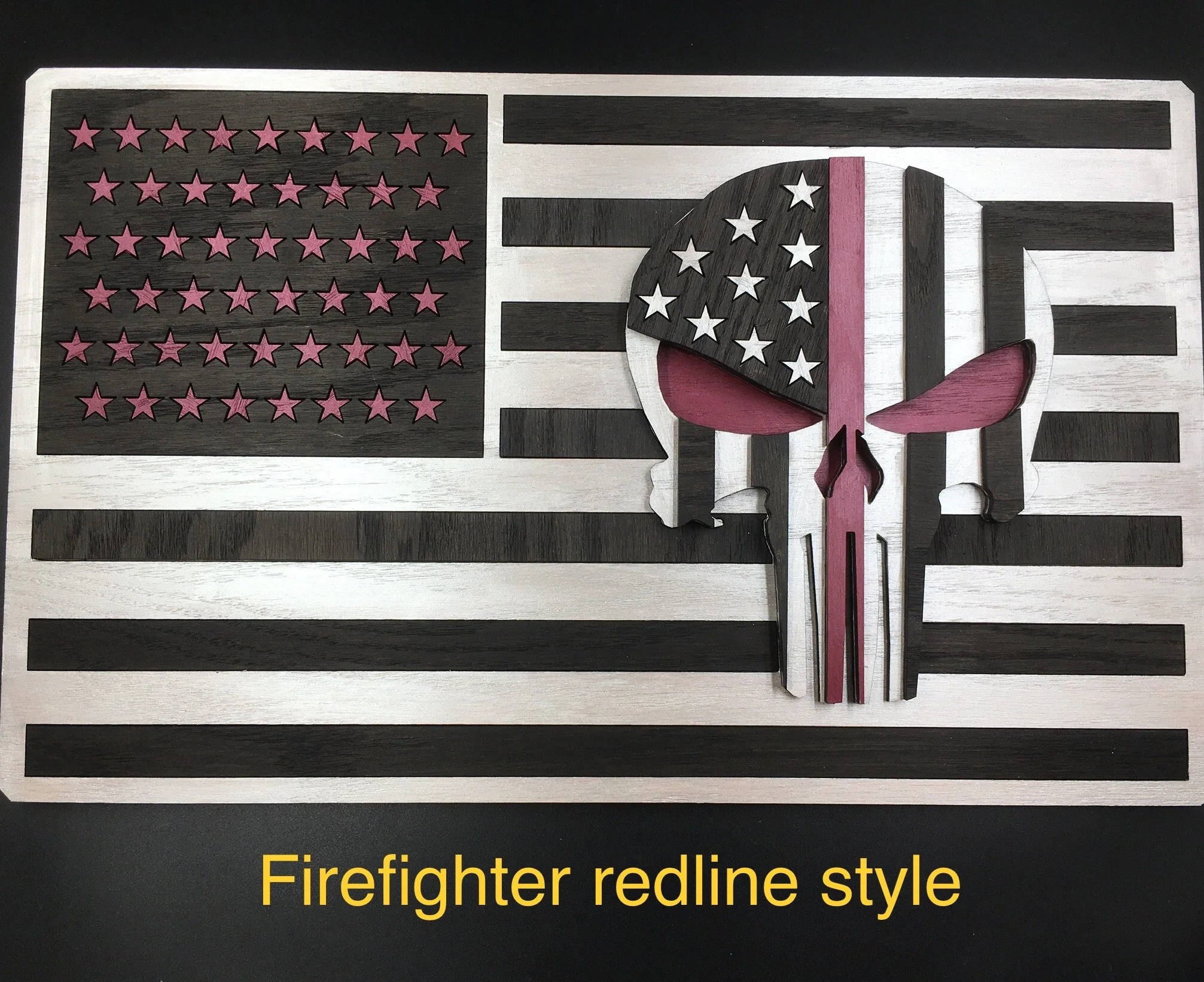 Firefighter Redline Style Flag Wall Art