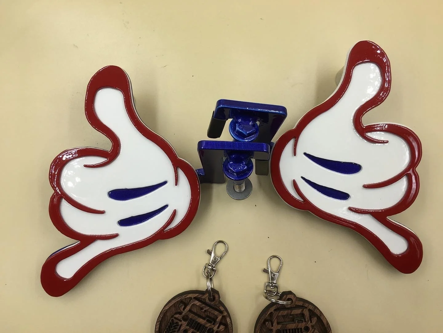 Custom Jeep Foot Pegs - Shaka Hands/ Free Shipping
