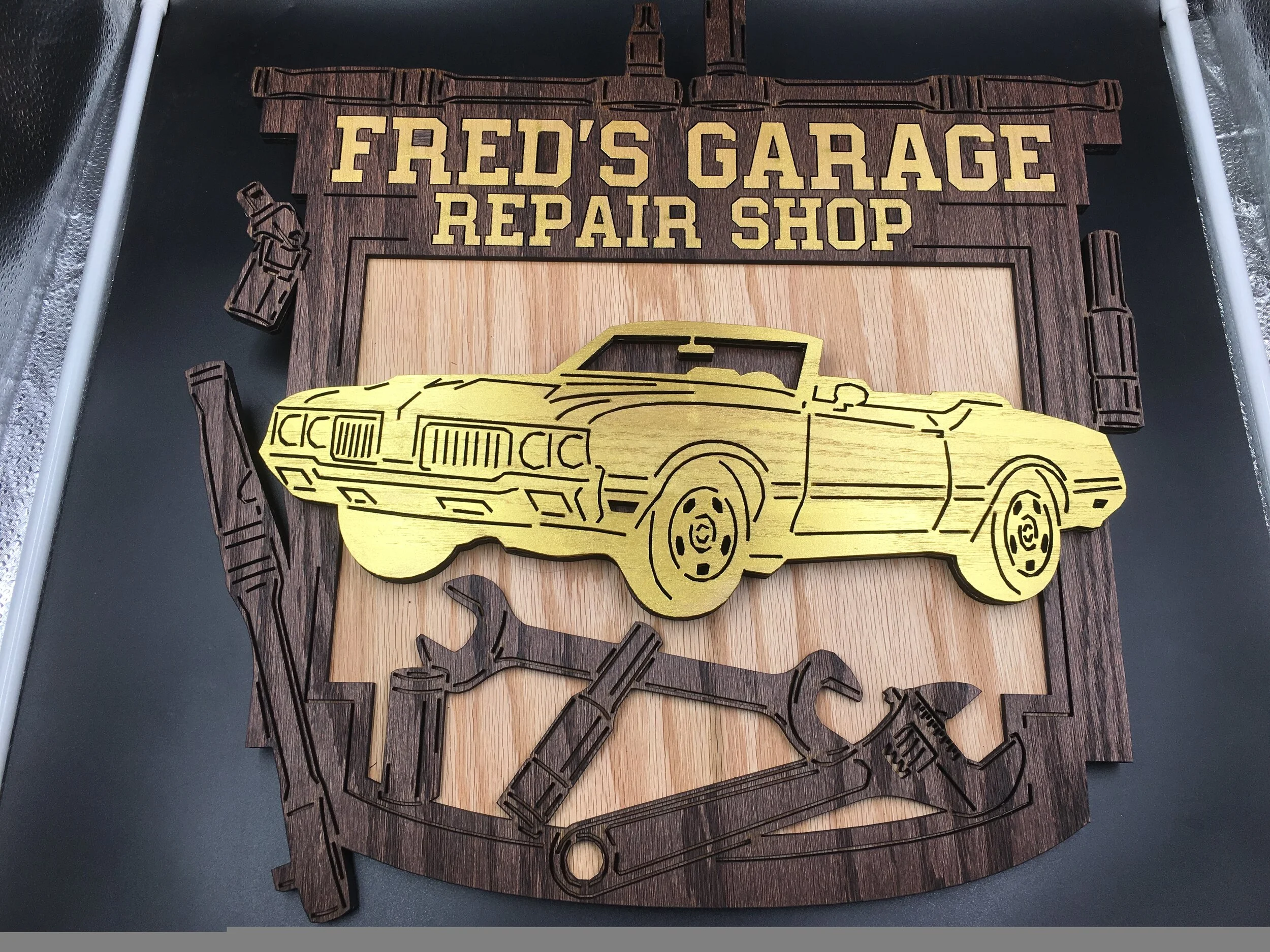 Custom Vintage Garage Wood Art