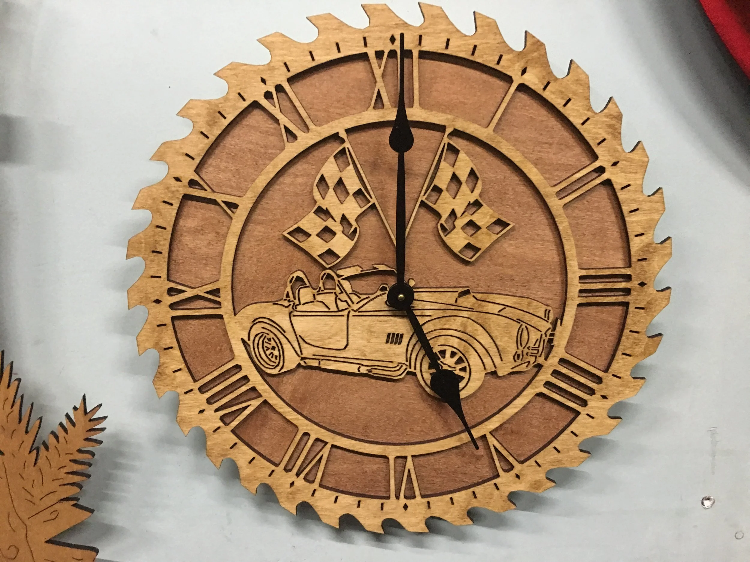 corvette clock/wood