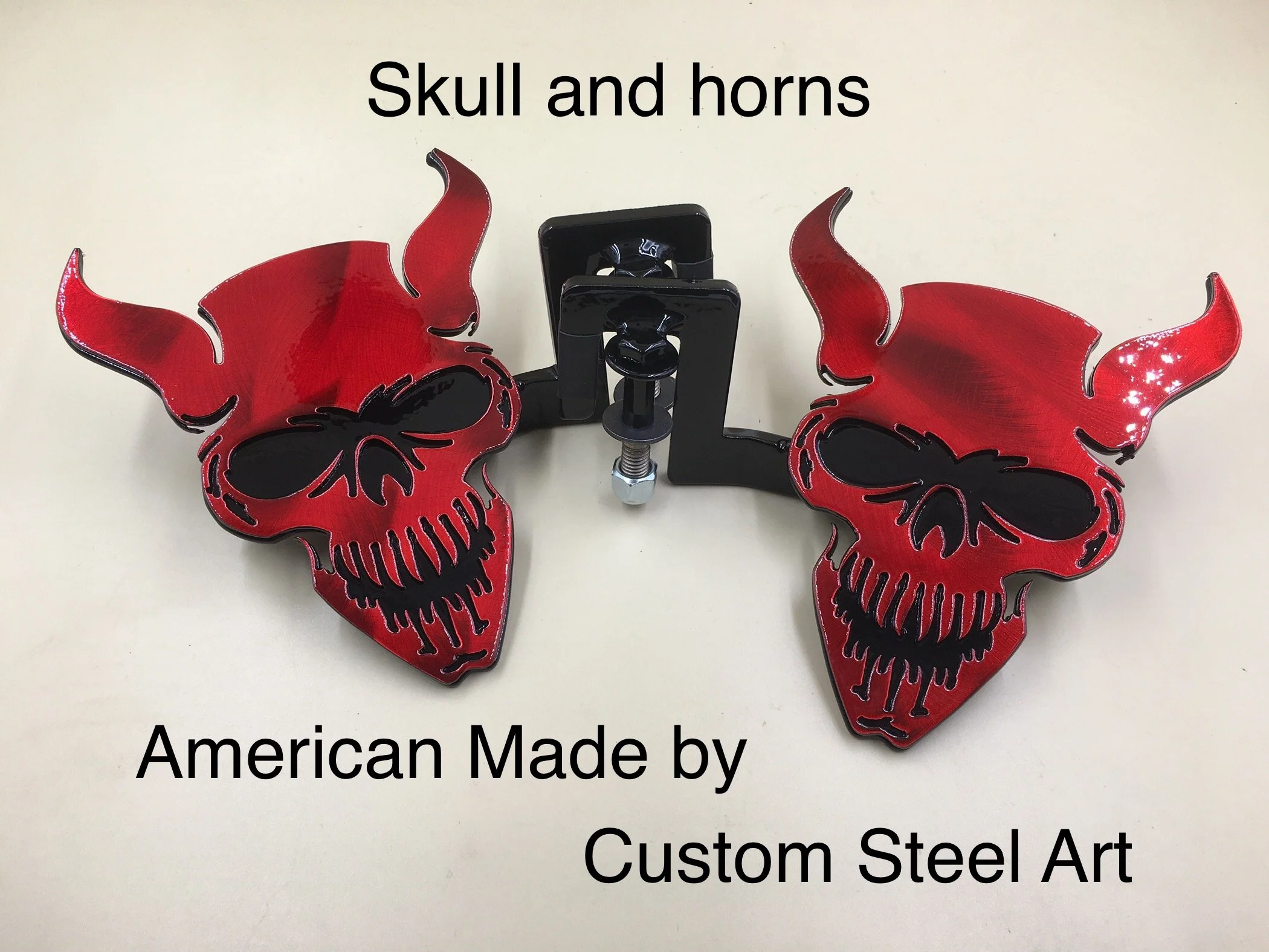 Fierce Red Skull & Horns Jeep Foot Pegs/ Free Shipping