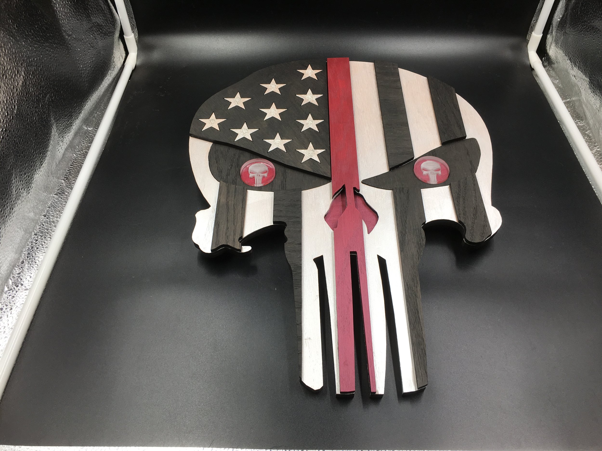 Punisher Flag Red Line Wall Art