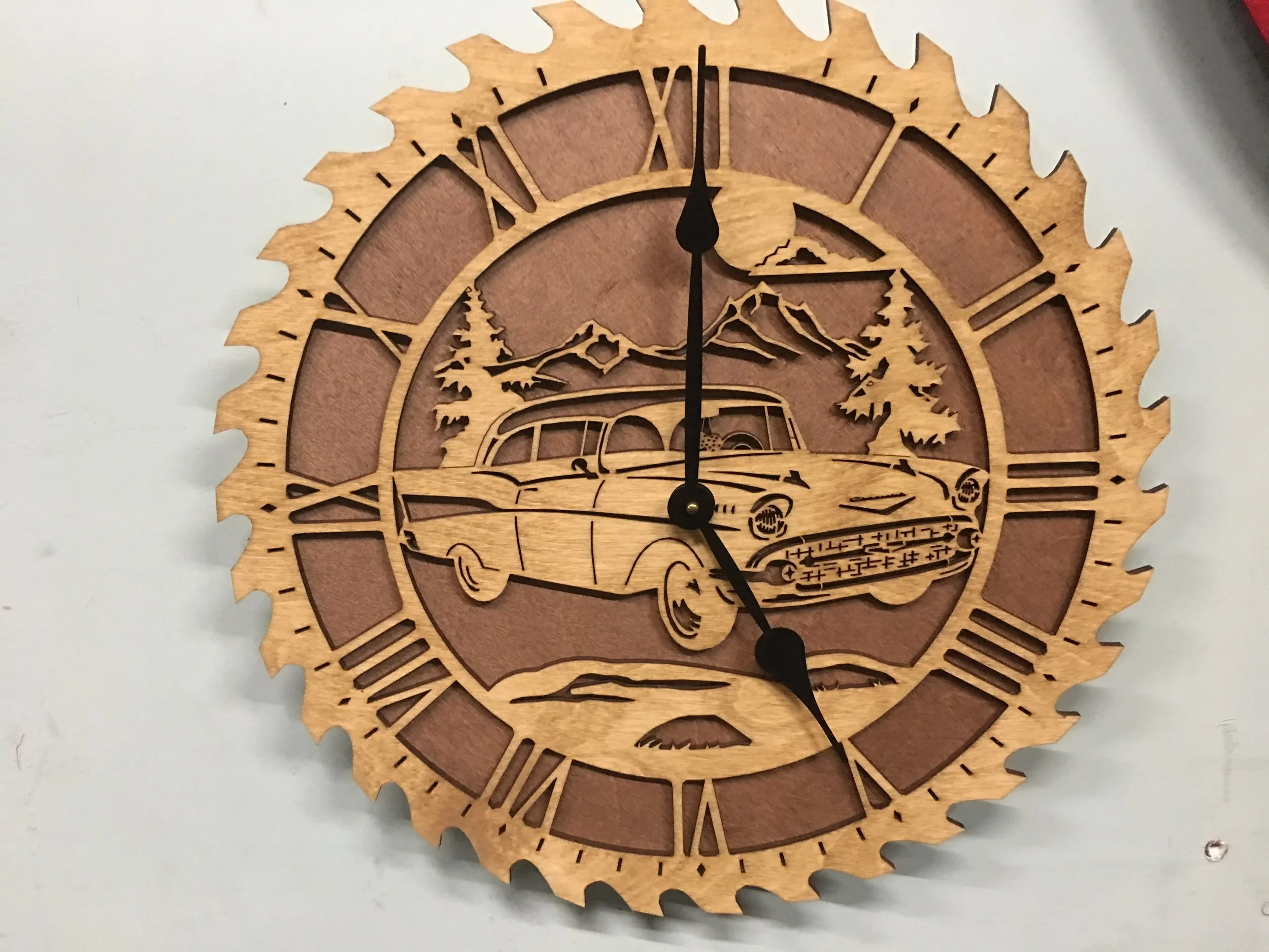 57 Chevy Wooden Clock
