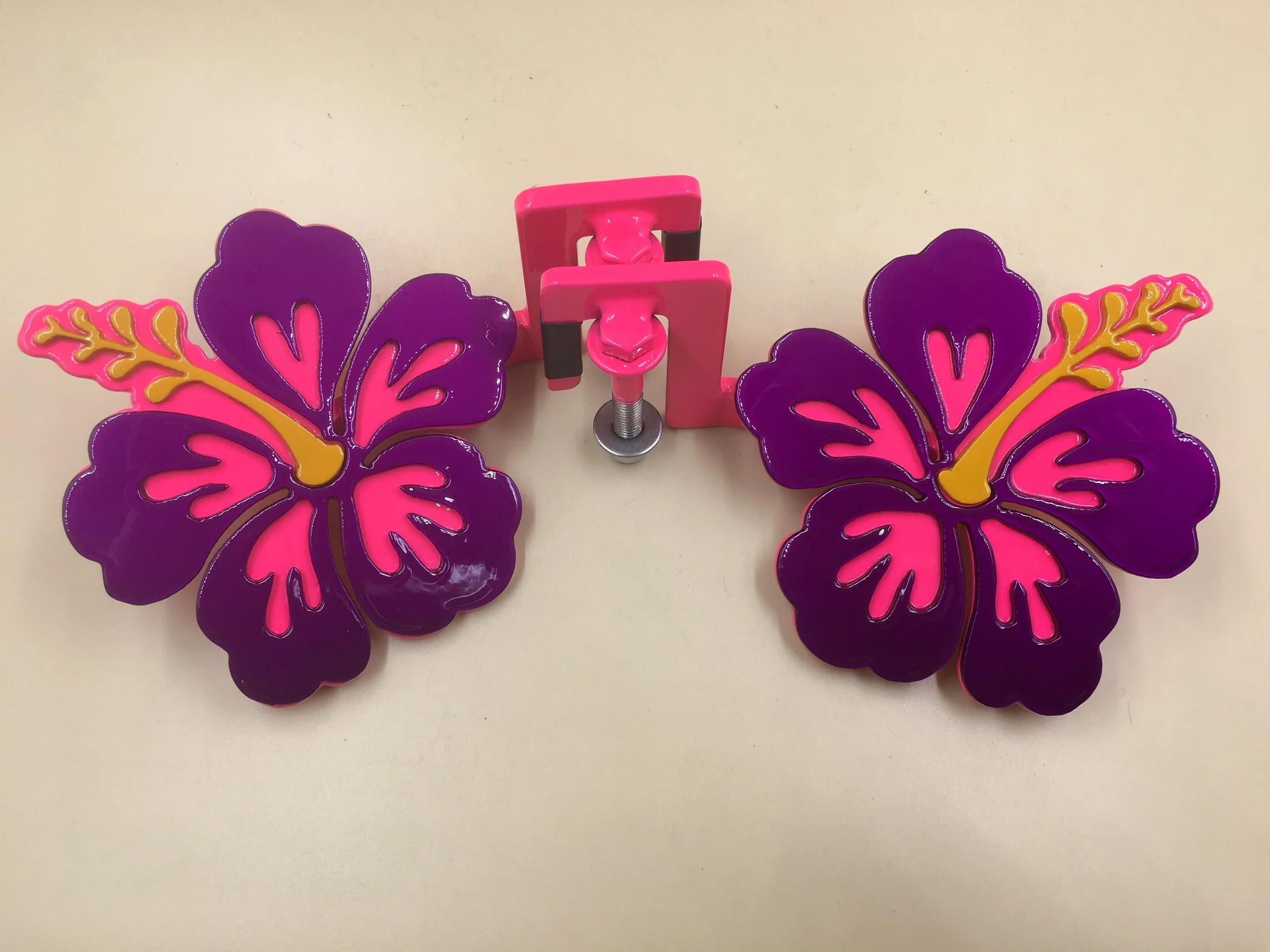 Vibrant Hibiscus Jeep Foot Pegs