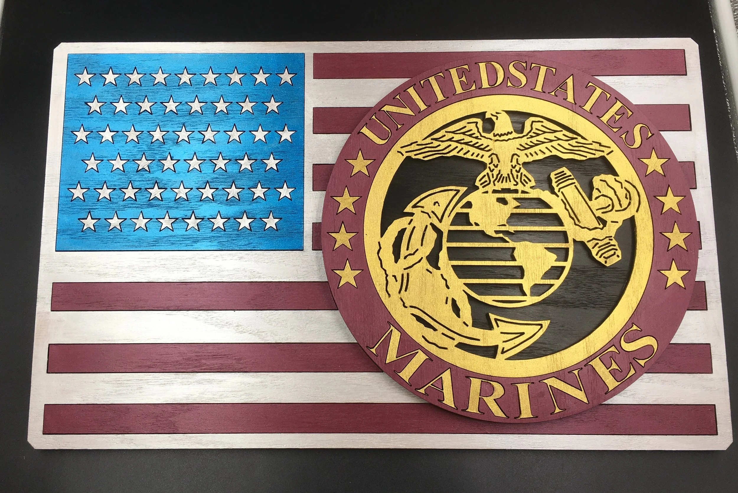 Military Flag Art - US Marines Tribute