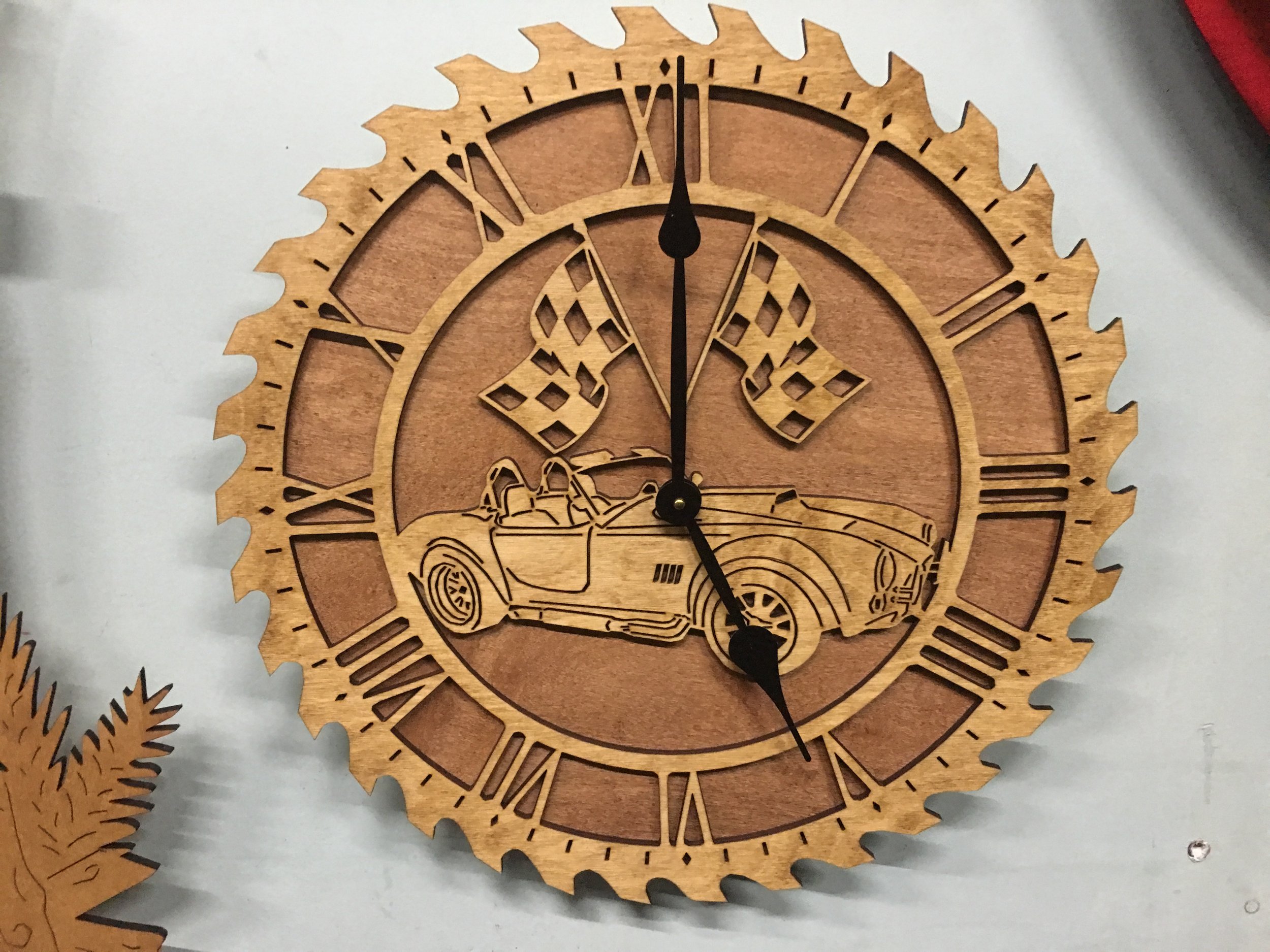 Classic Corvette Wooden Clock