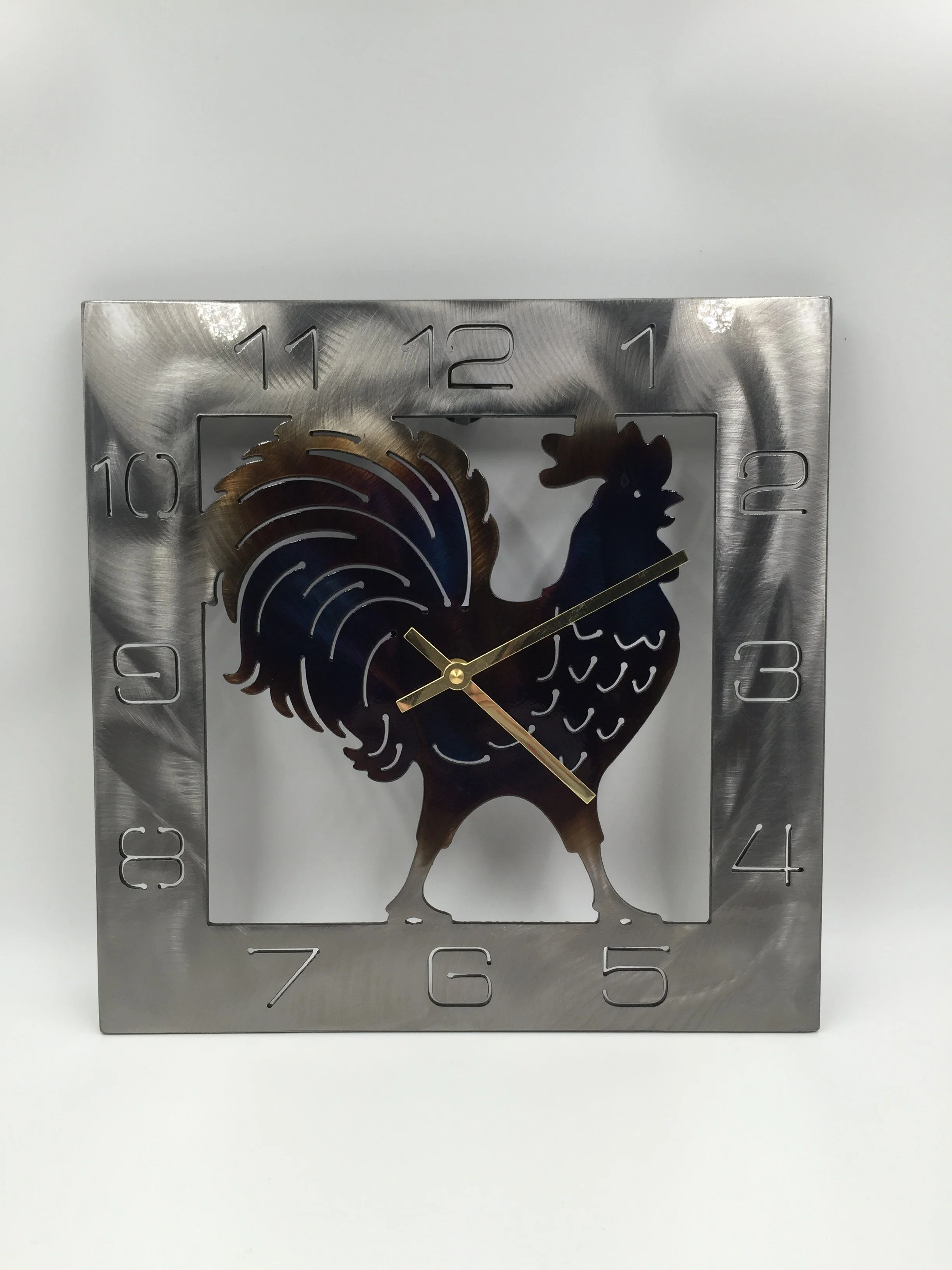 Rooster Metal Wall Clock