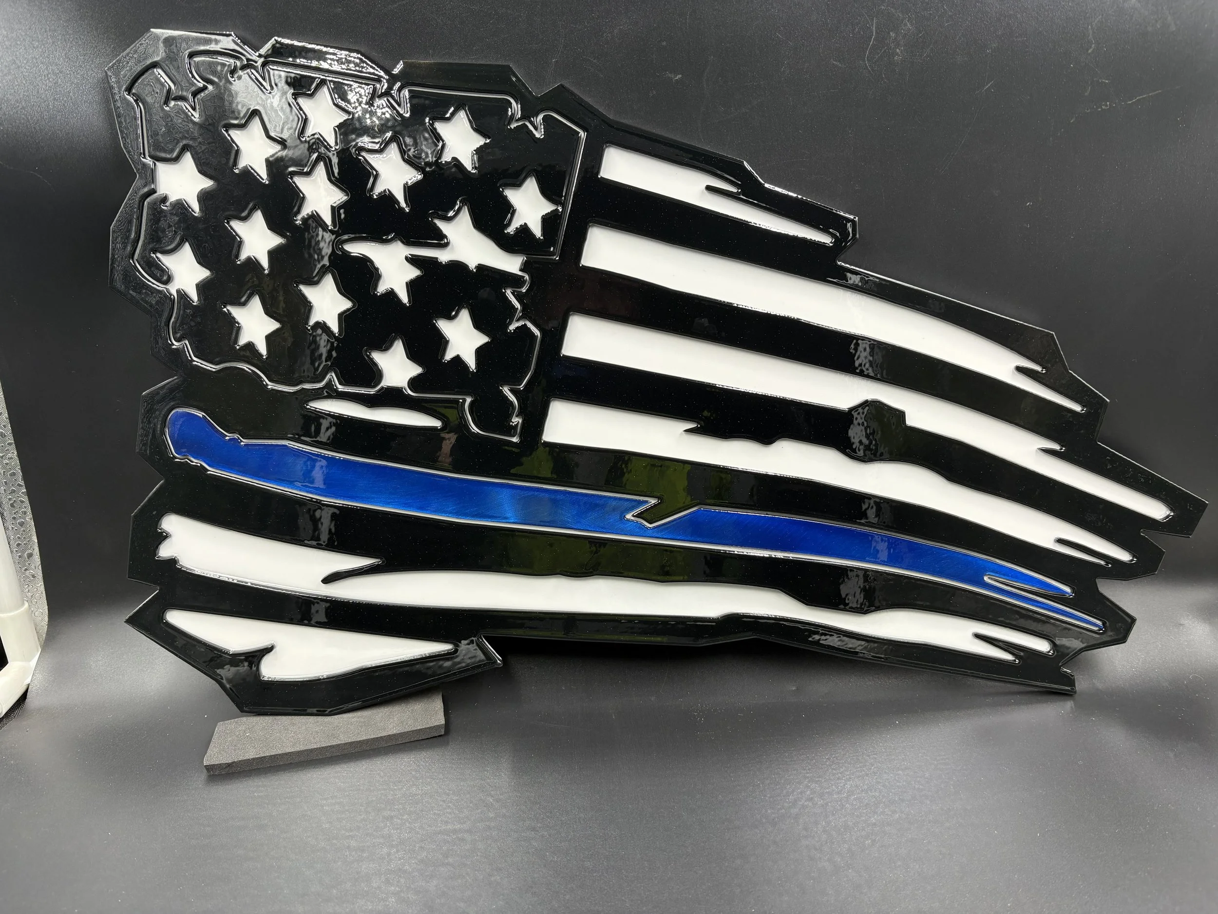 Police Department Tattered Flag Art