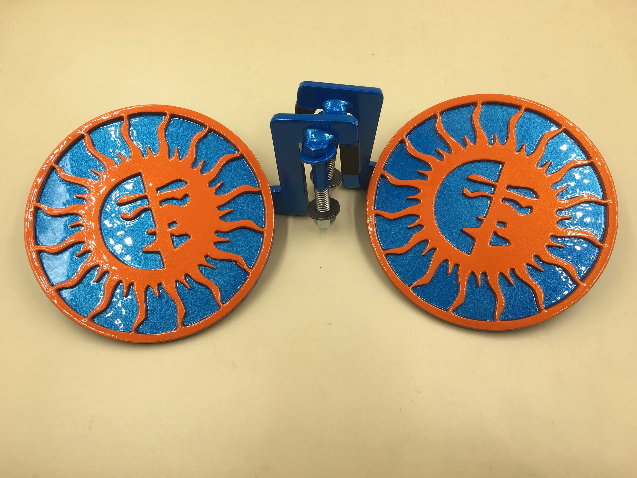 Vibrant Sunburst Jeep Foot Pegs/ Free Shipping
