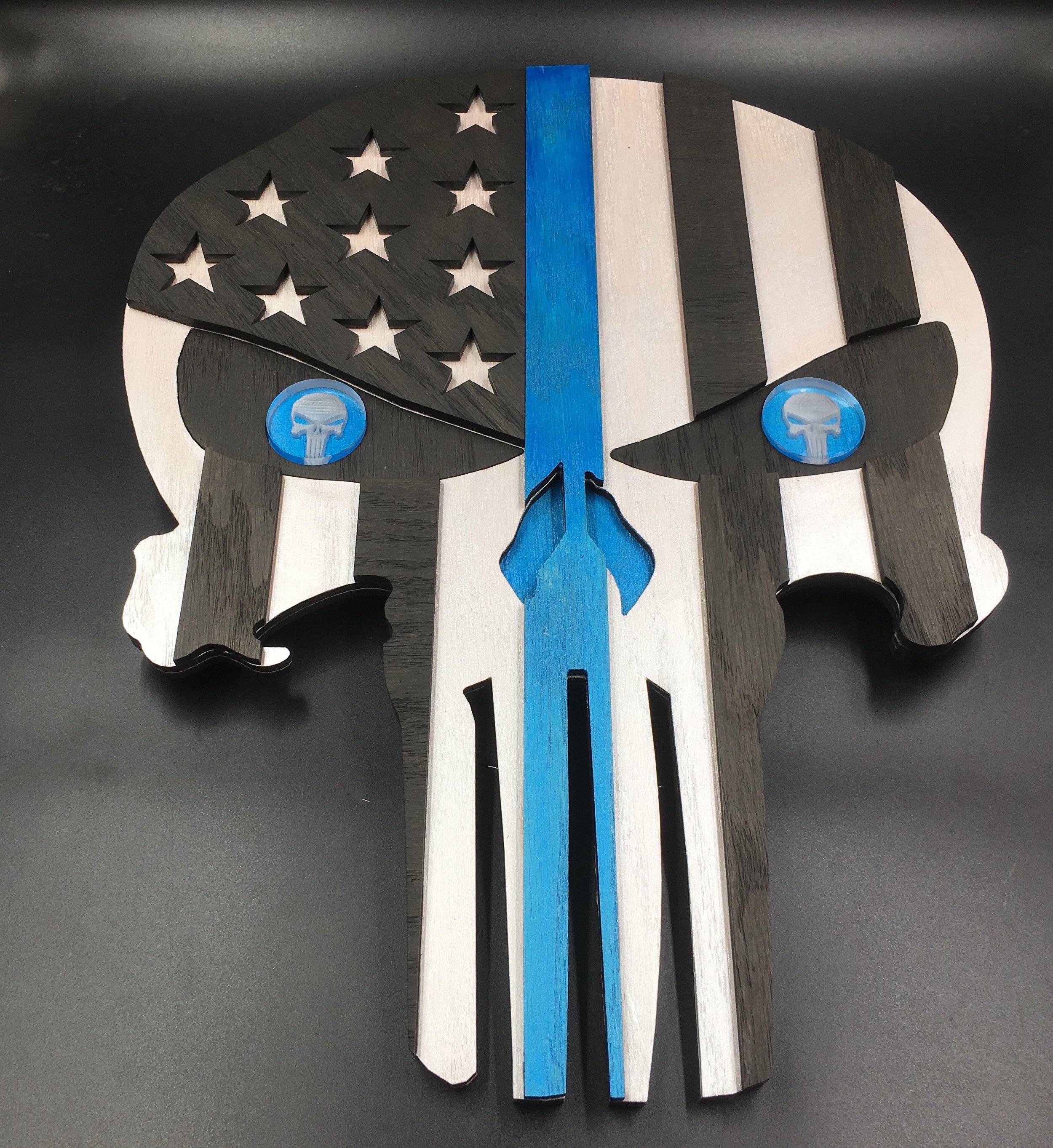 Punisher Flag Blue Line Wall Art