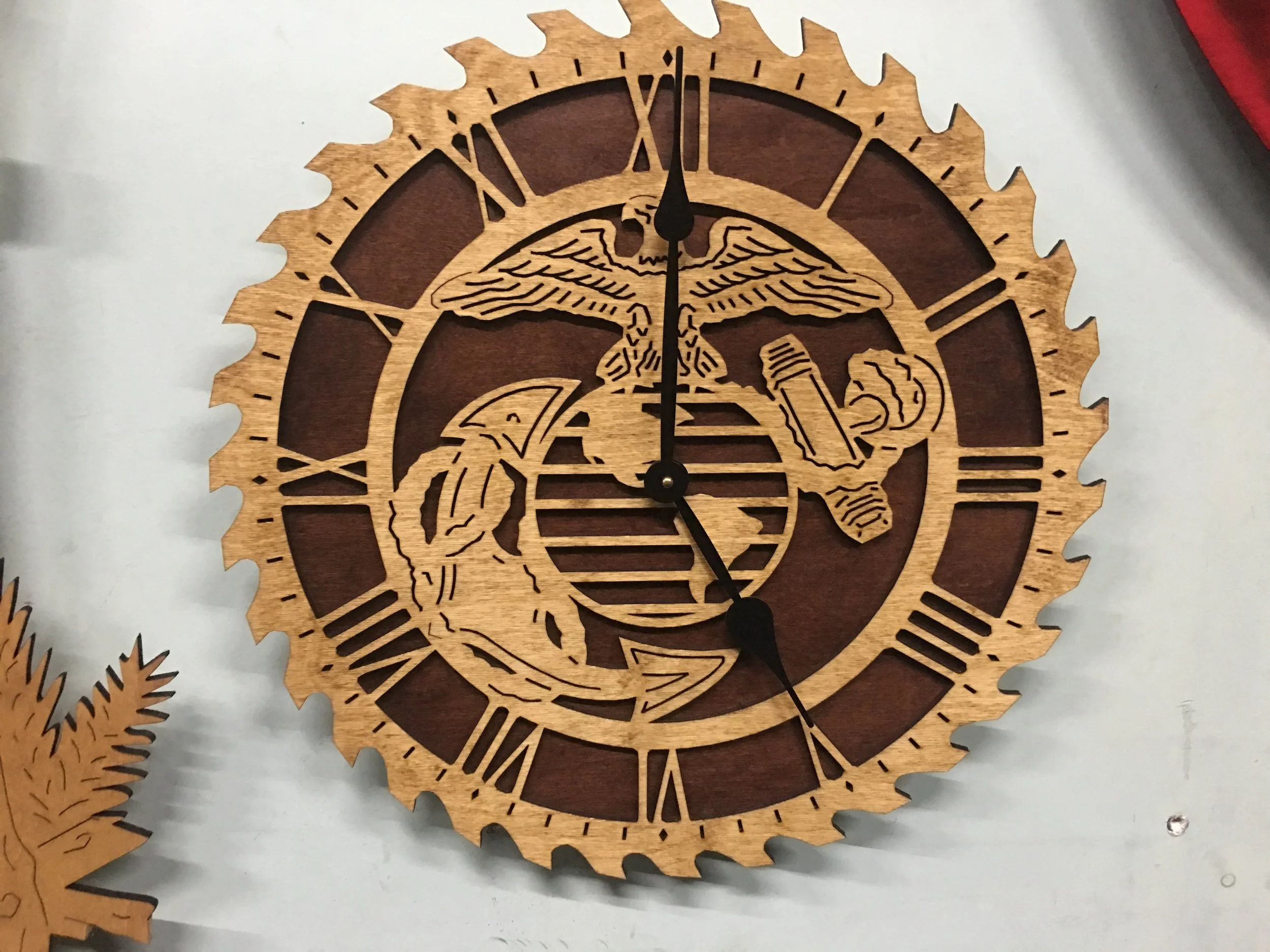 Handcrafted Wooden Marines Clock
