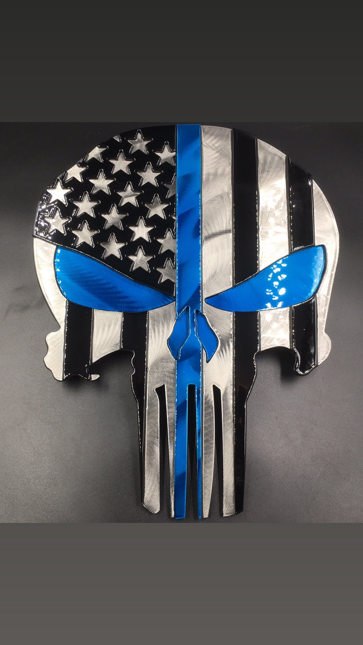 Punisher Blue Line Metal Wall Art