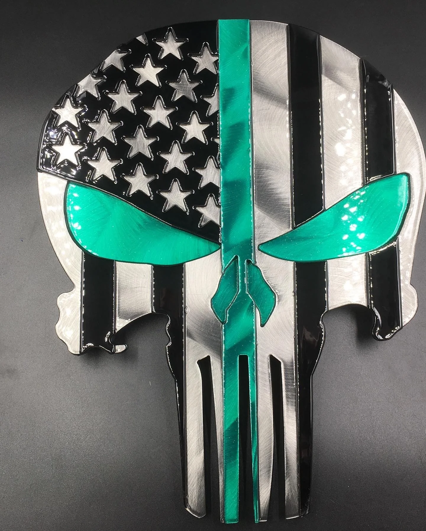 Punisher Green Line Metal Wall Art