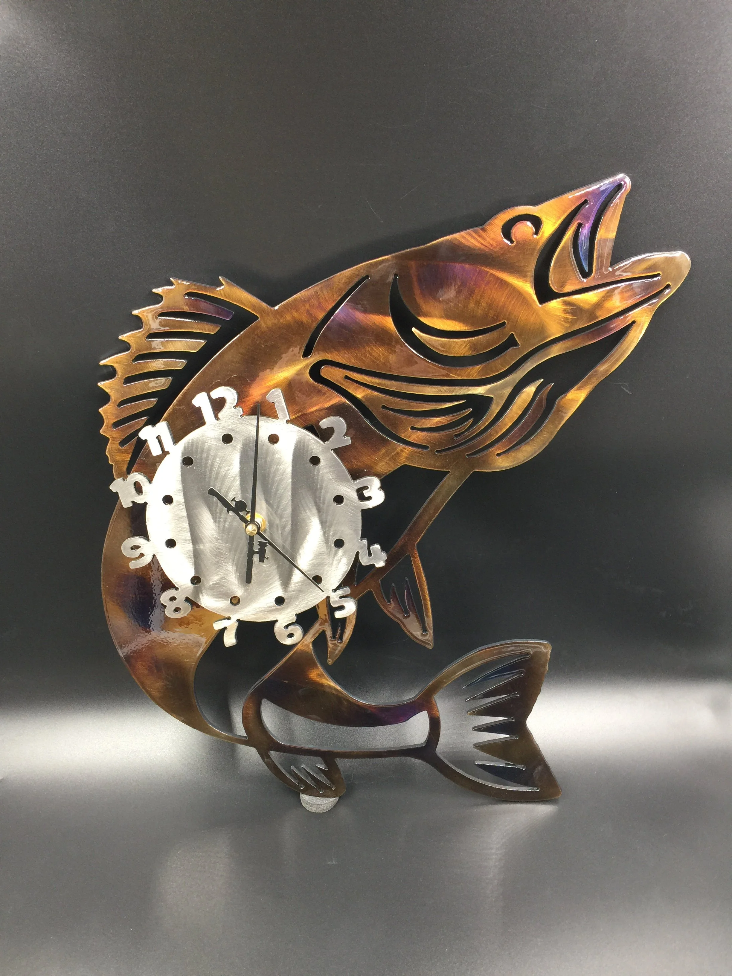 Artistic Metal Walleye Clock
