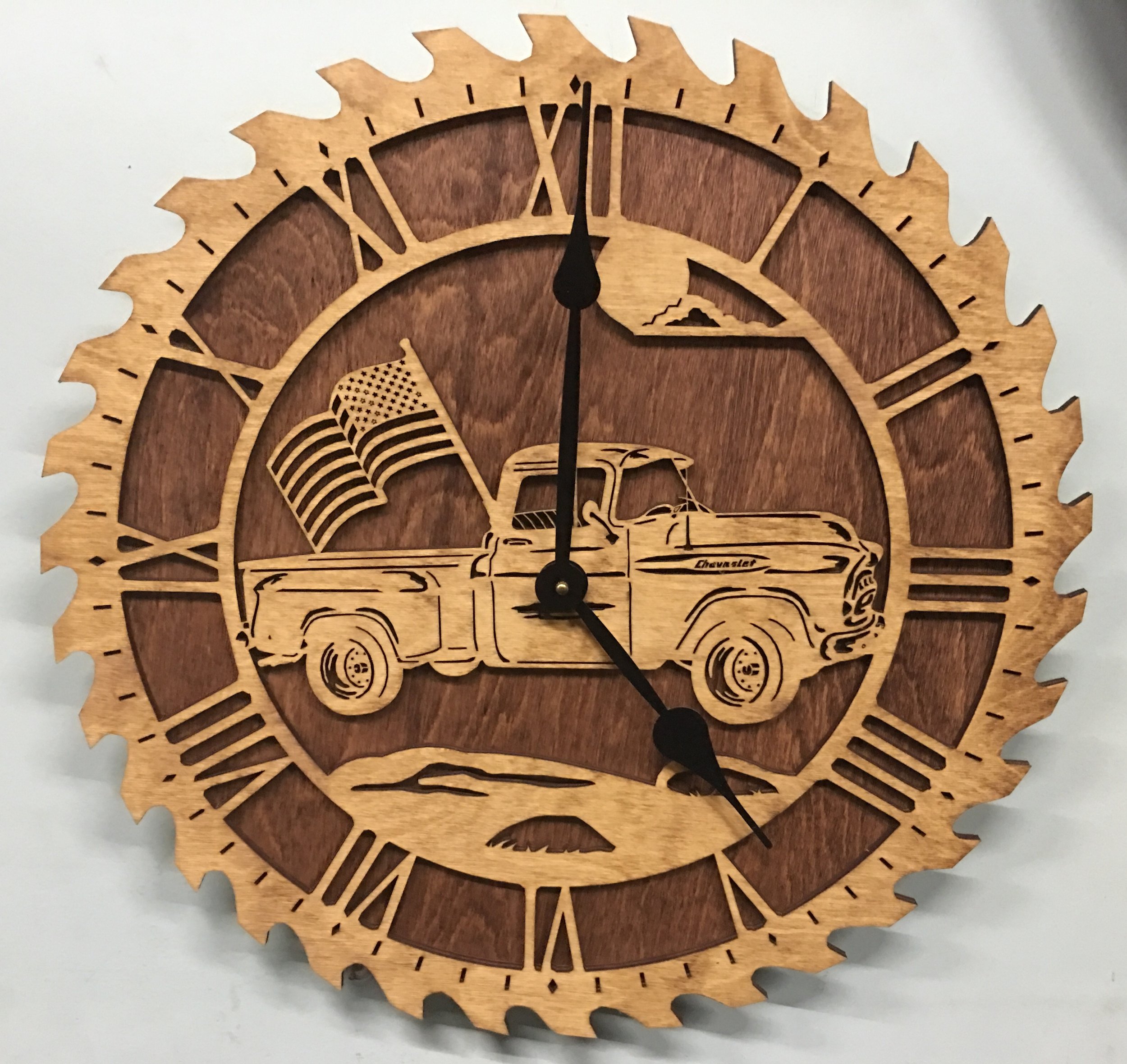 Chevy Truck Wooden Wall Clock
