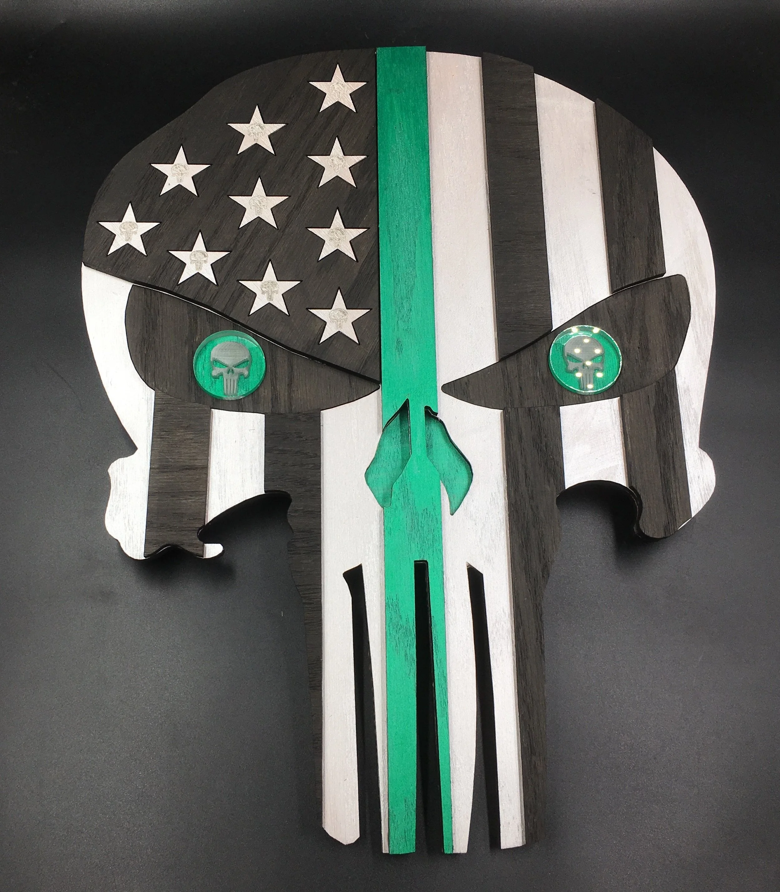 Punisher Flag Green Line Wall Art