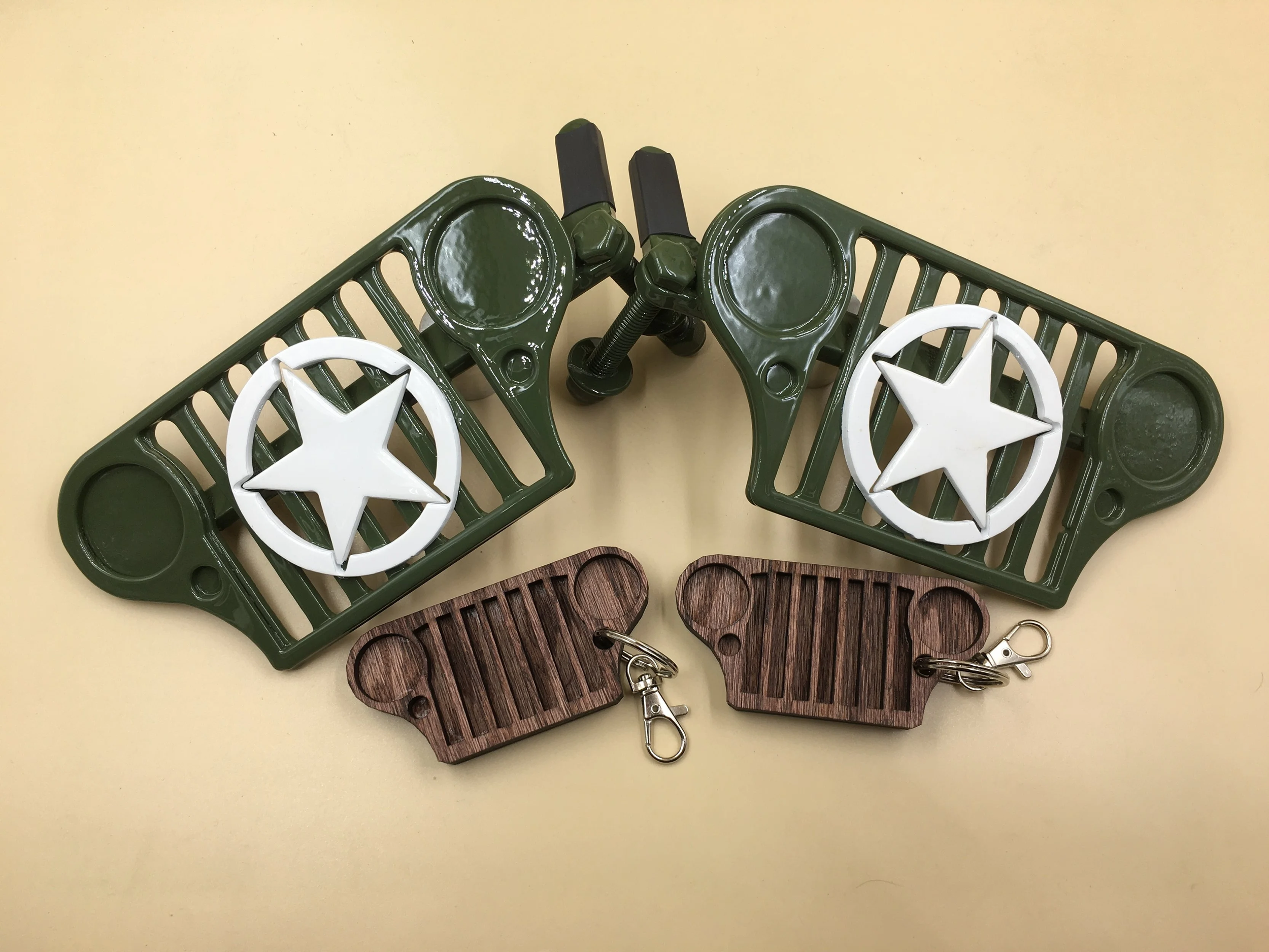 Rugged Metal Jeep Foot Pegs with Star/ Free Shipping