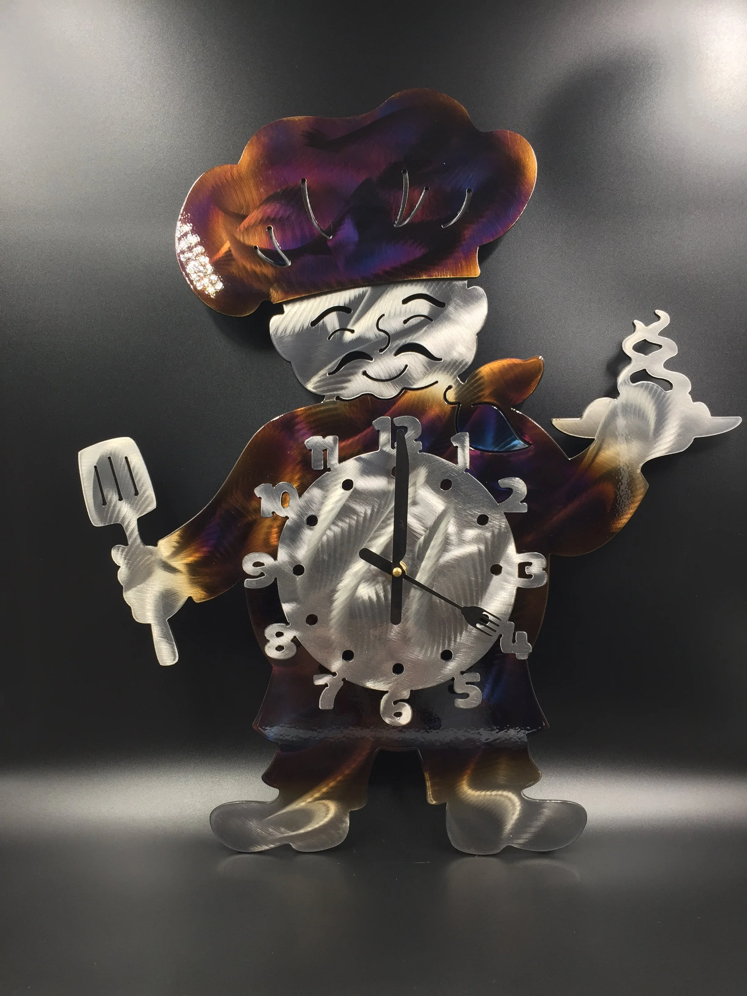 Whimsical Metal Chef Clock