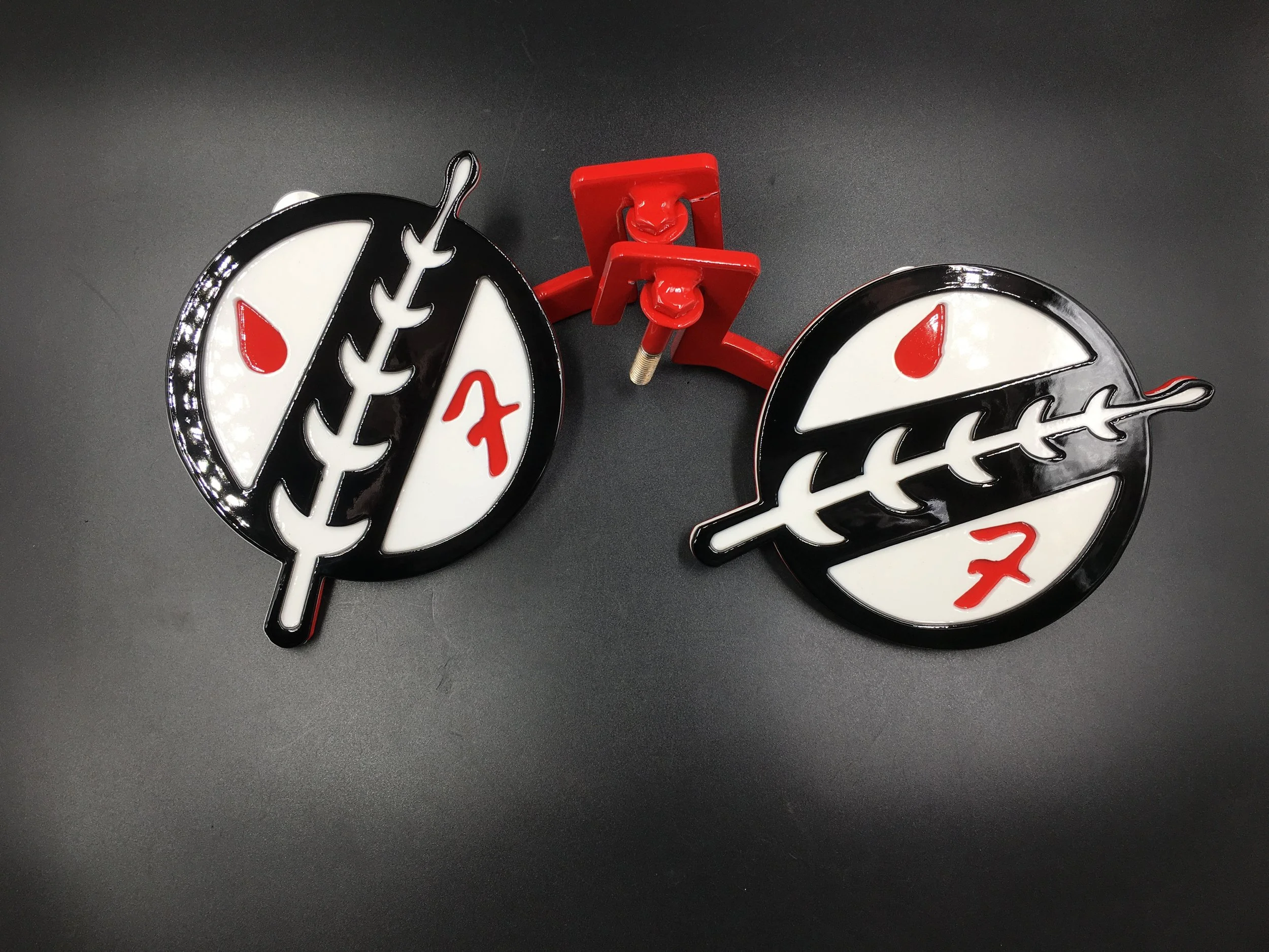 Custom Red & Black Jeep Foot Pegs