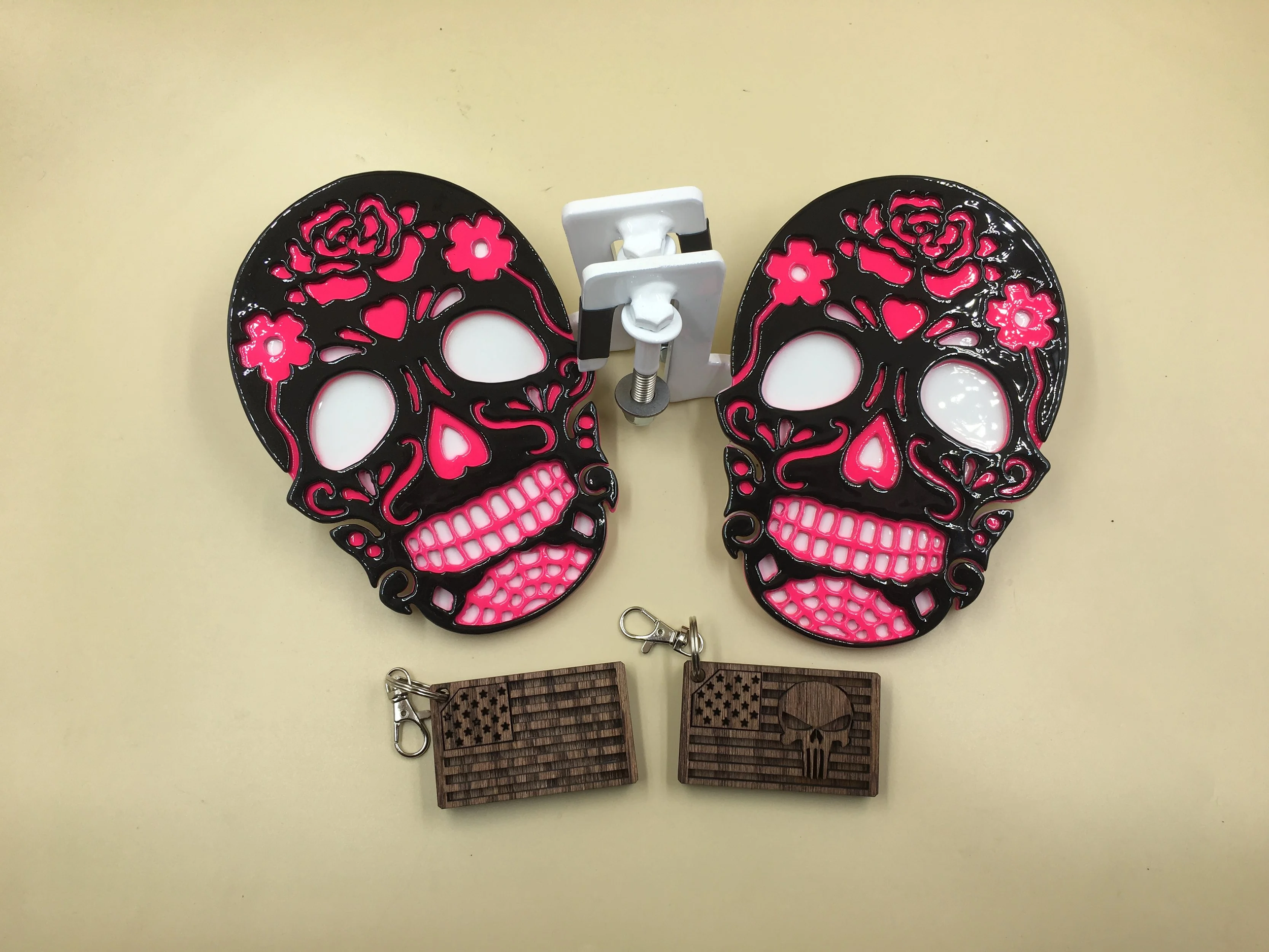 Custom Skull Design Jeep Foot Pegs/ Free Shipping