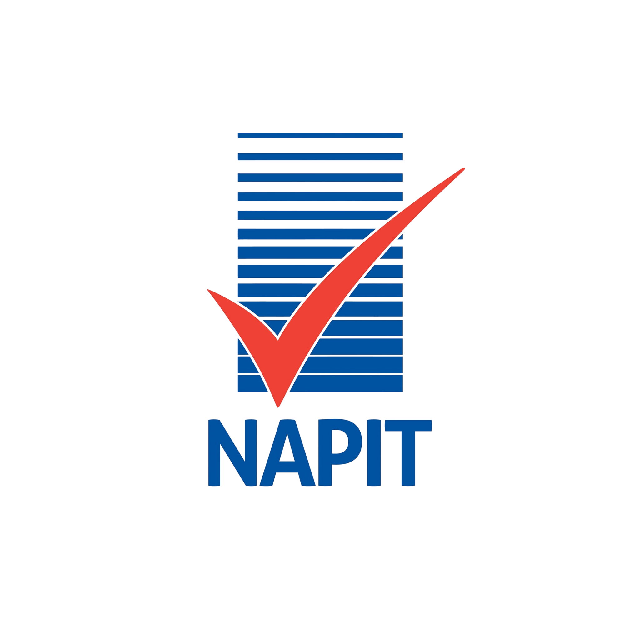 NAPI T logo featuring a red checkmark over a blue clipboard with horizontal lines, with the text 'NAPI T' below.