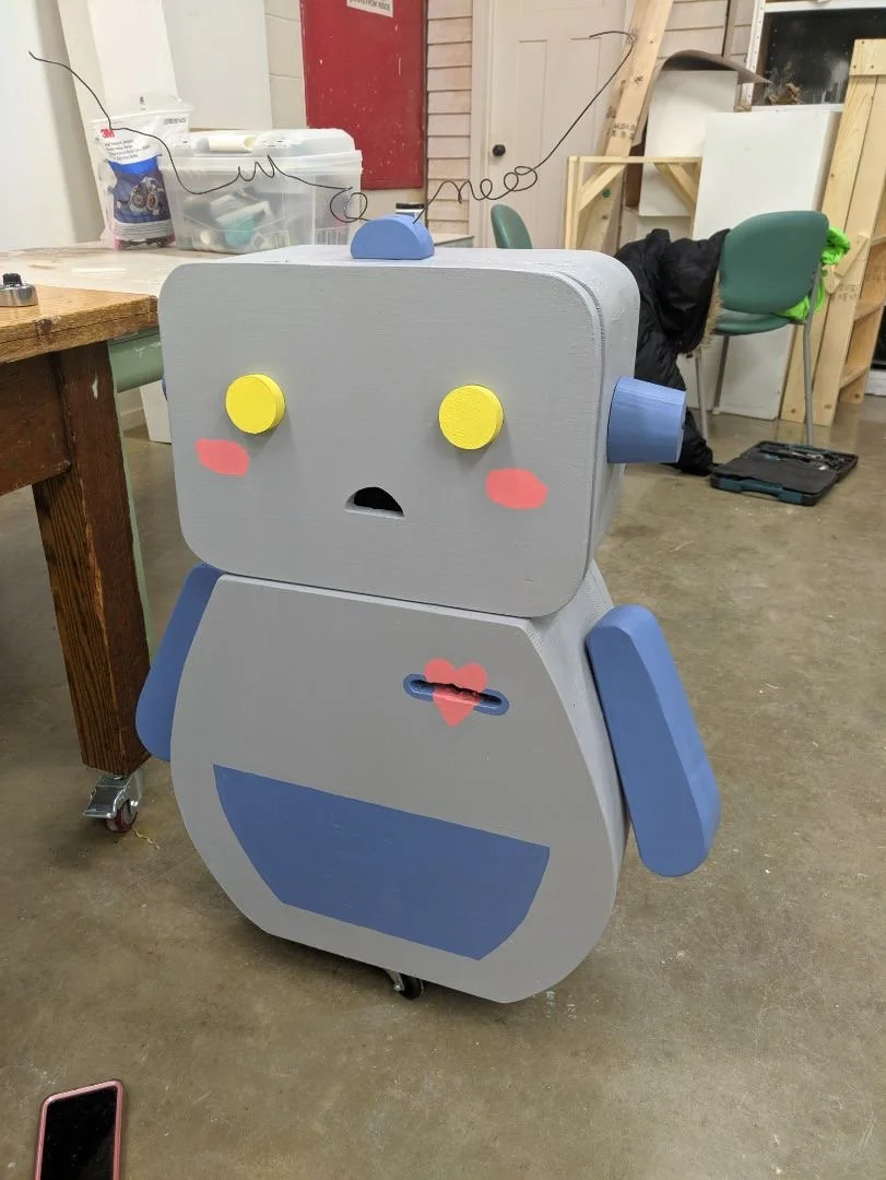 Paul - The emotional support robot (wood, wires, house paint)