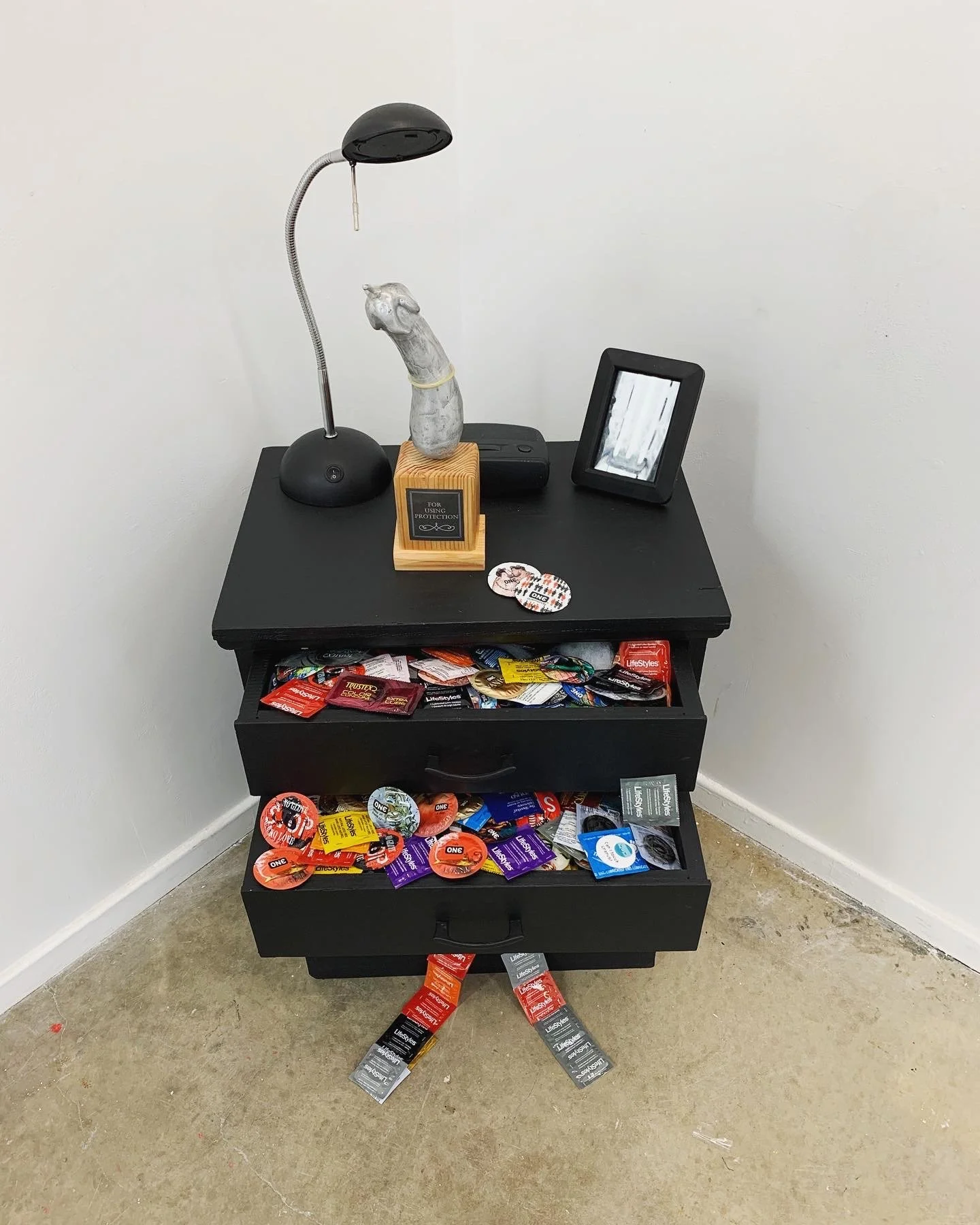 Congrats! You used protection (aluminum, mixed media)