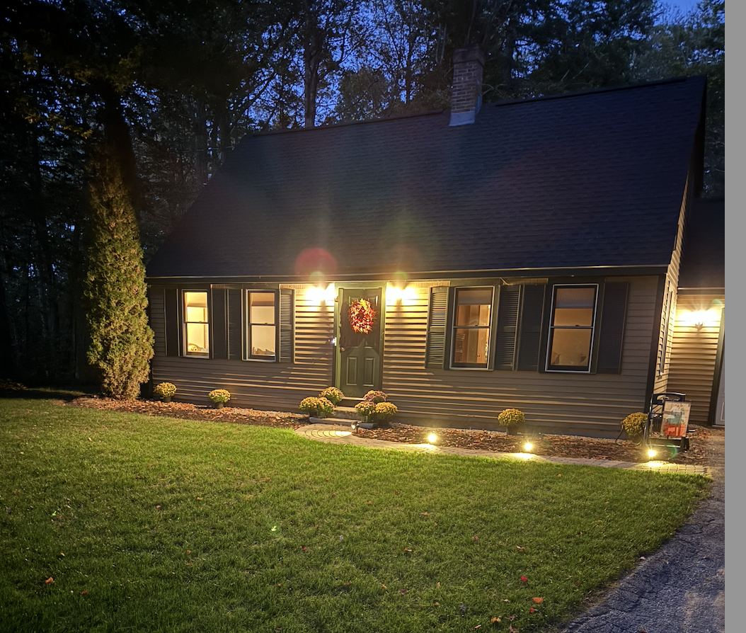 I love these two pictures, really highlights the work we've done. Fresh green grass, and the walkway that we also have installed.