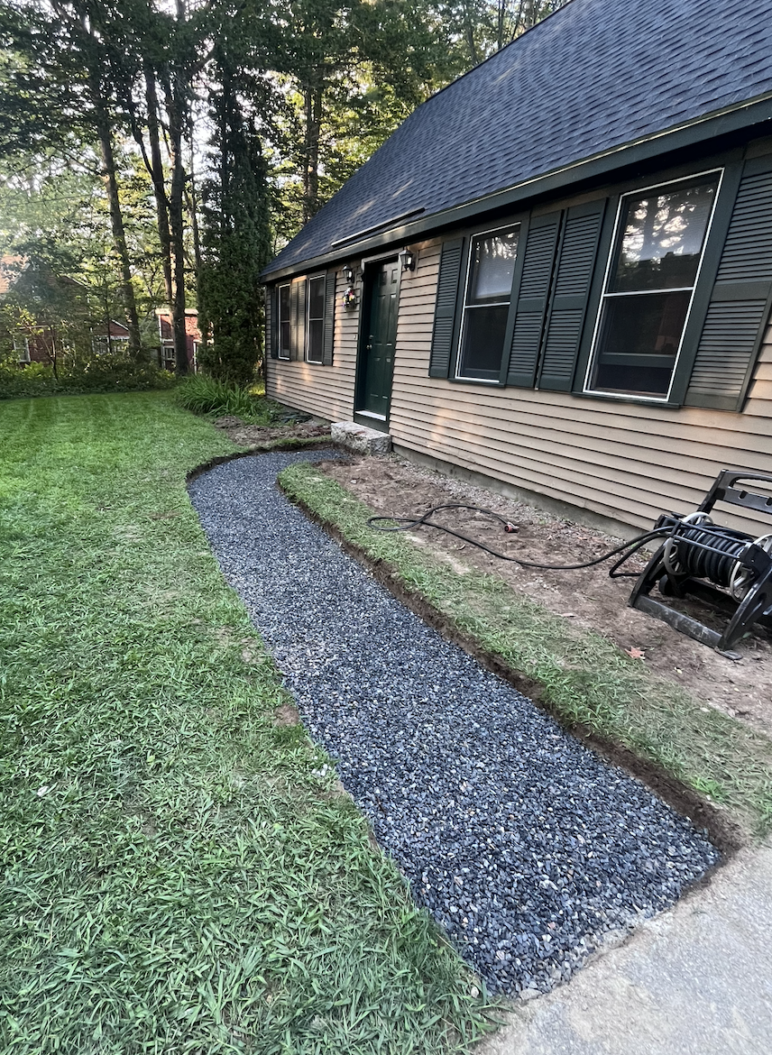 First base layer of crushed stone complete.