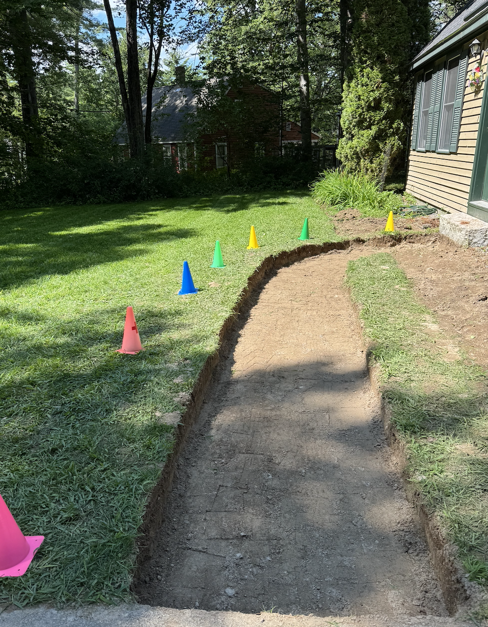 Dug down deep enough for our base material.