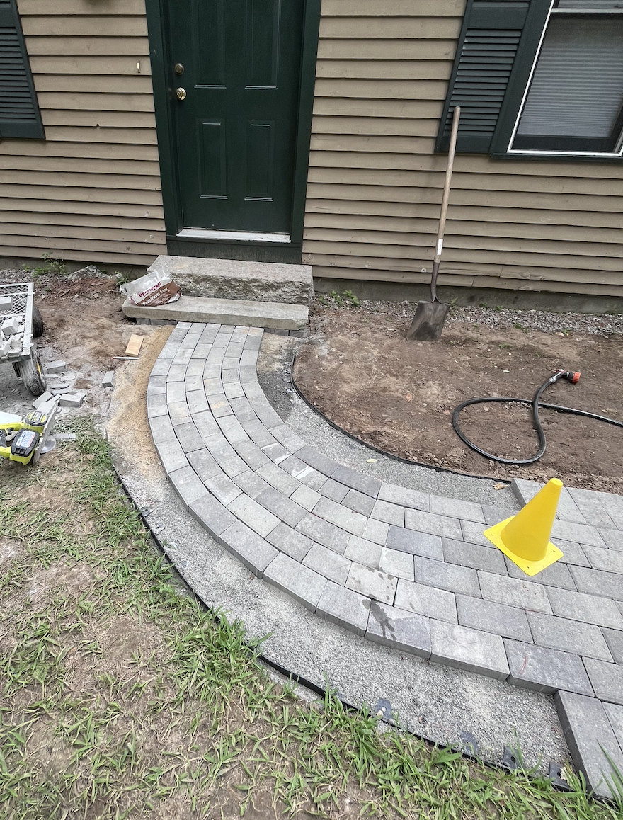 The walkway bend is going great, just need to complete to outside rows!