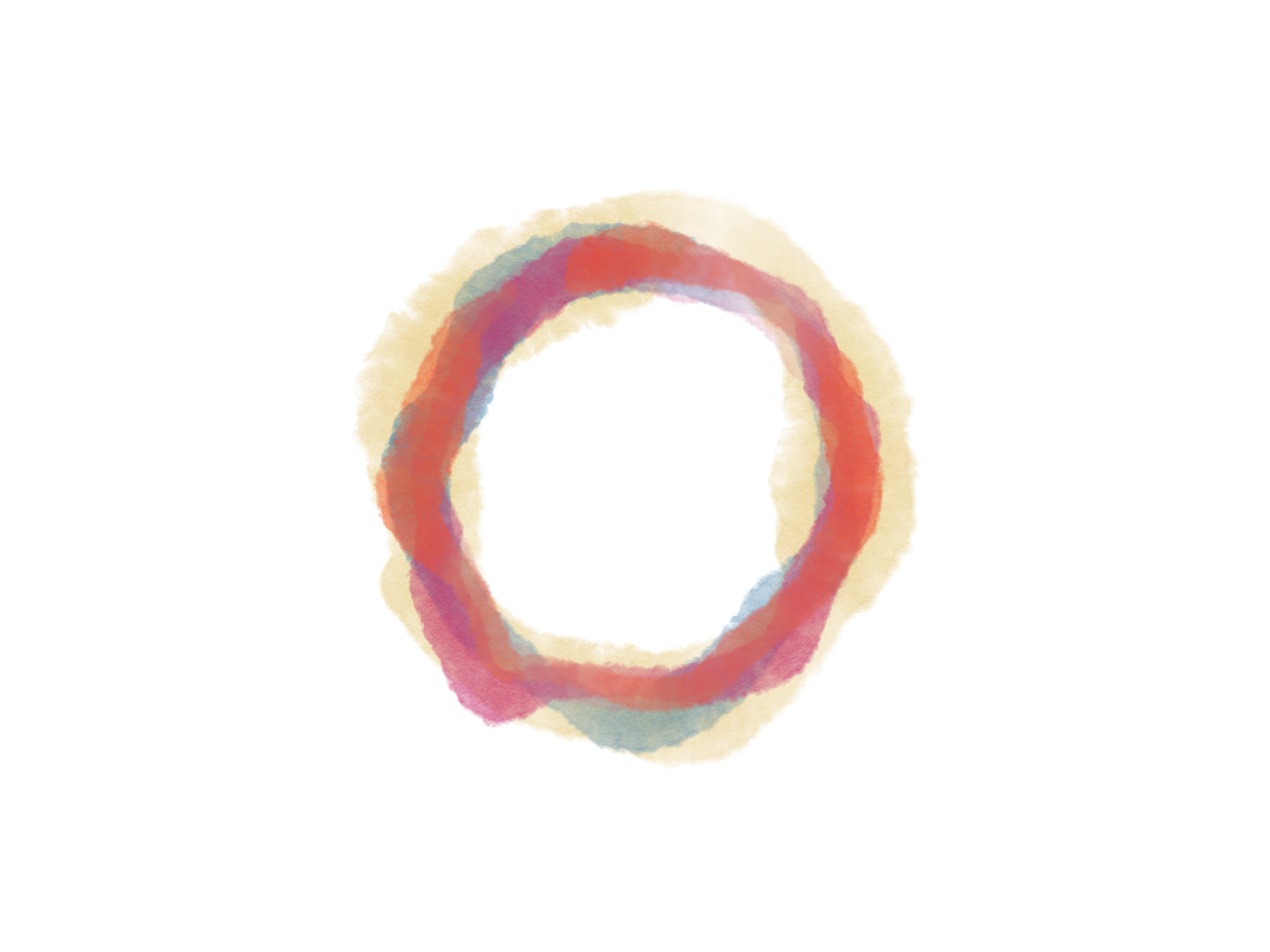 Colorful rainbow with multiple bands in shades of yellow, pink, blue, and orange, on a black background.